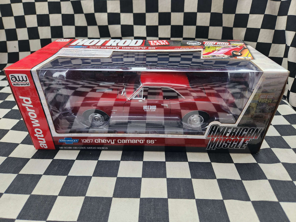 AutoWorld 1:18 American Muscle Hot Rod Magazine Test Car 1969 Chevy Camaro SS
