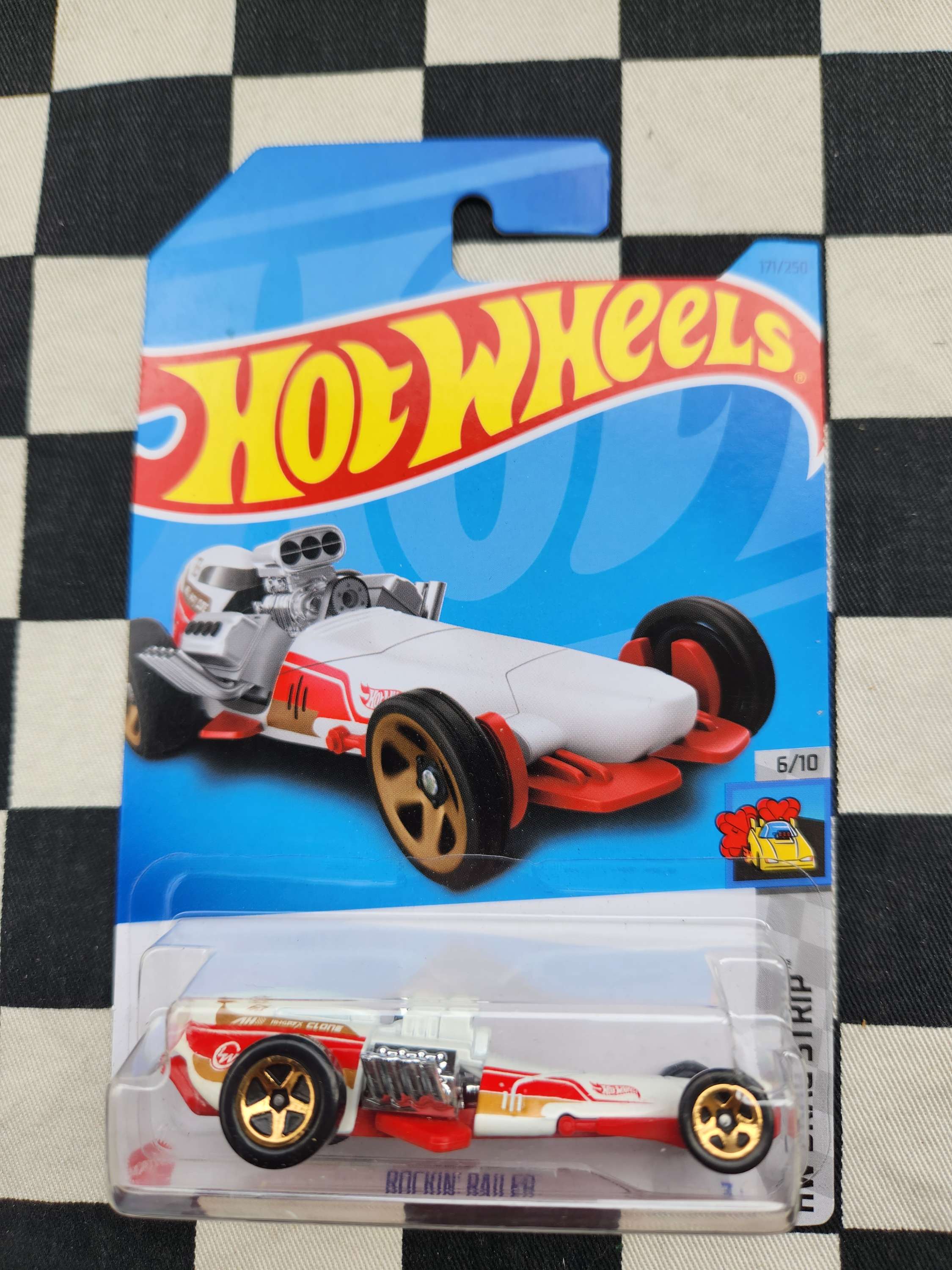 Hot Wheels 2023 Drag Strip Rockin Railer  Front Engined Dragster White