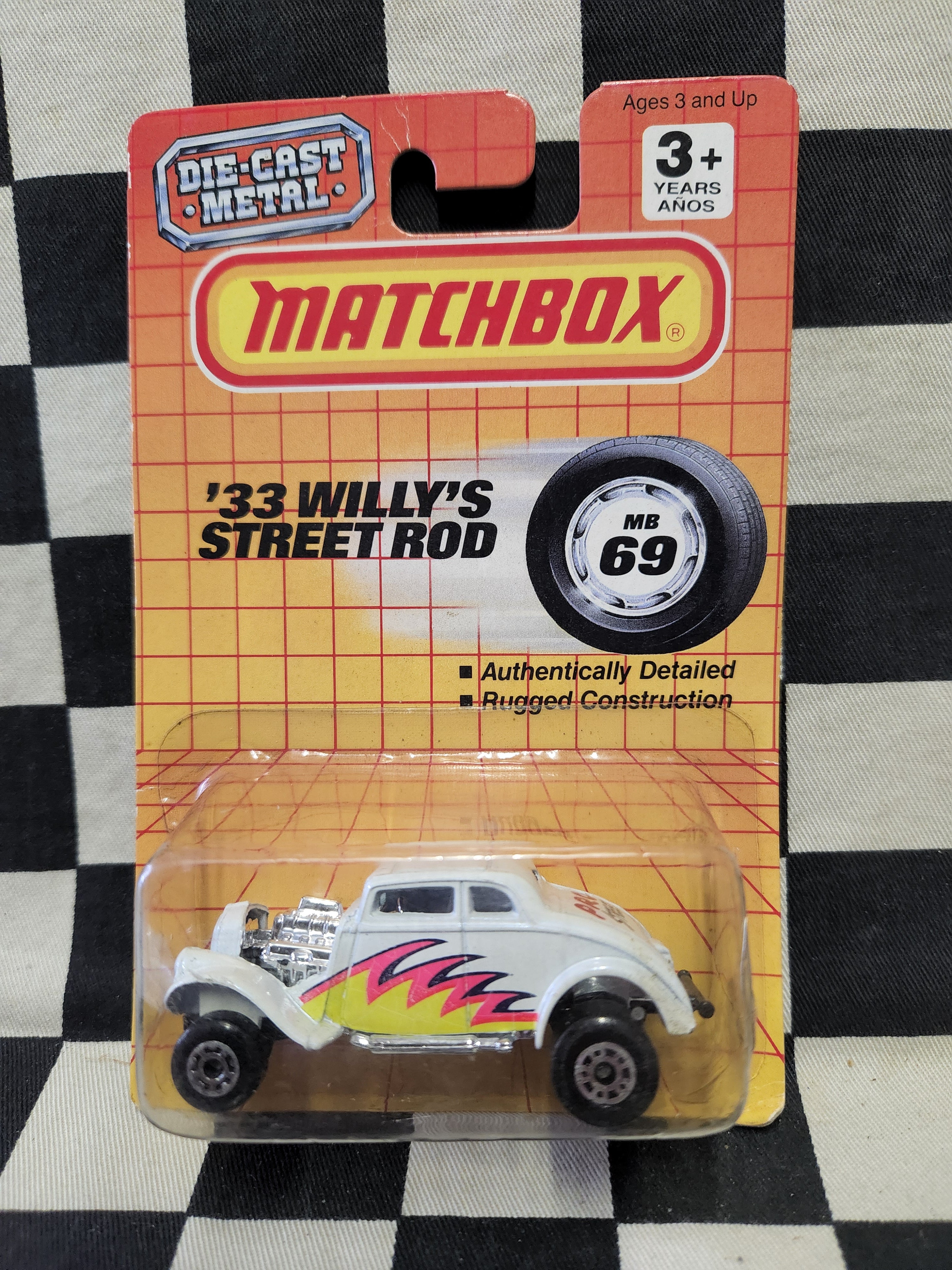 Matchbox Carded 1993  MB69 33 Willys Street Rod White