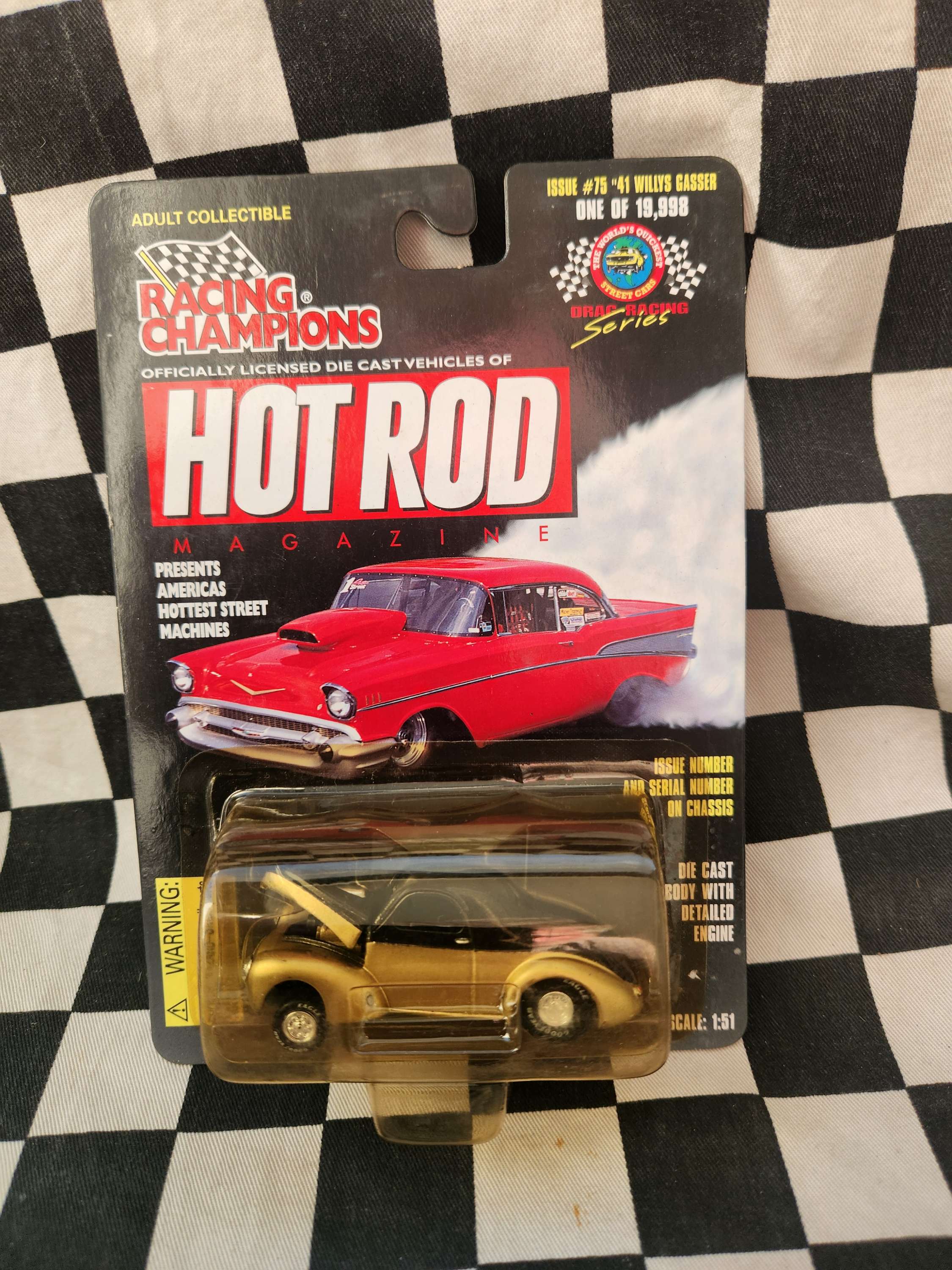 Racing Champions Hot Rod 41 Willys Gasser Black/Gold