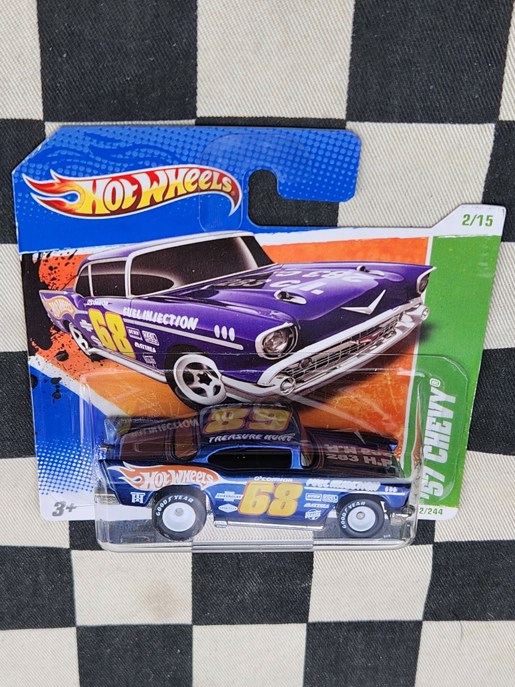 Hot Wheels 2011 SUPER TREASURE HUNT 57 Chevy Short Card Rare!