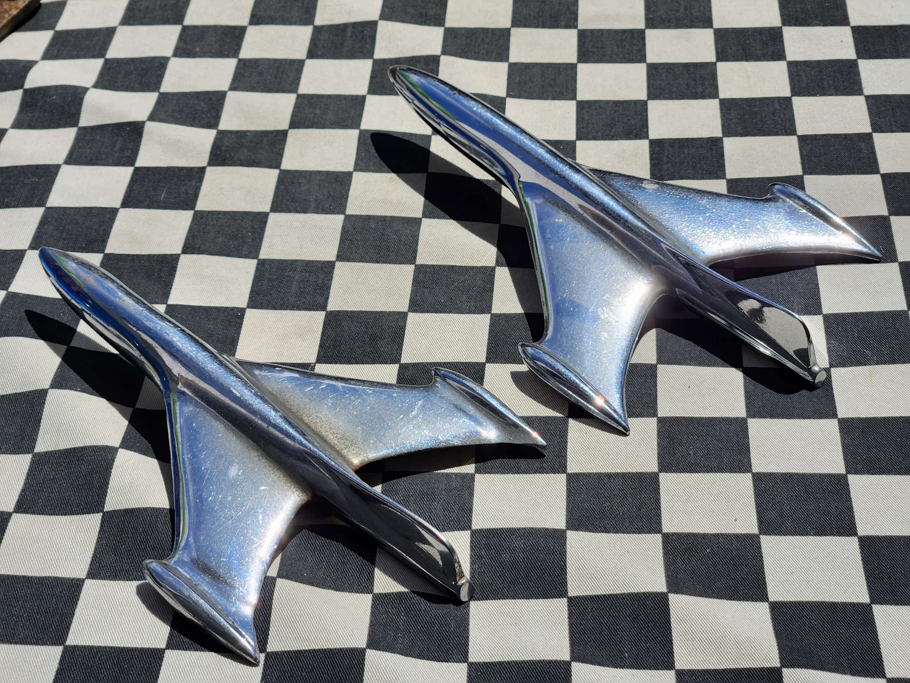 Vintage Chrome Bonnet Bird/Rocket/Jet Plane Accessory