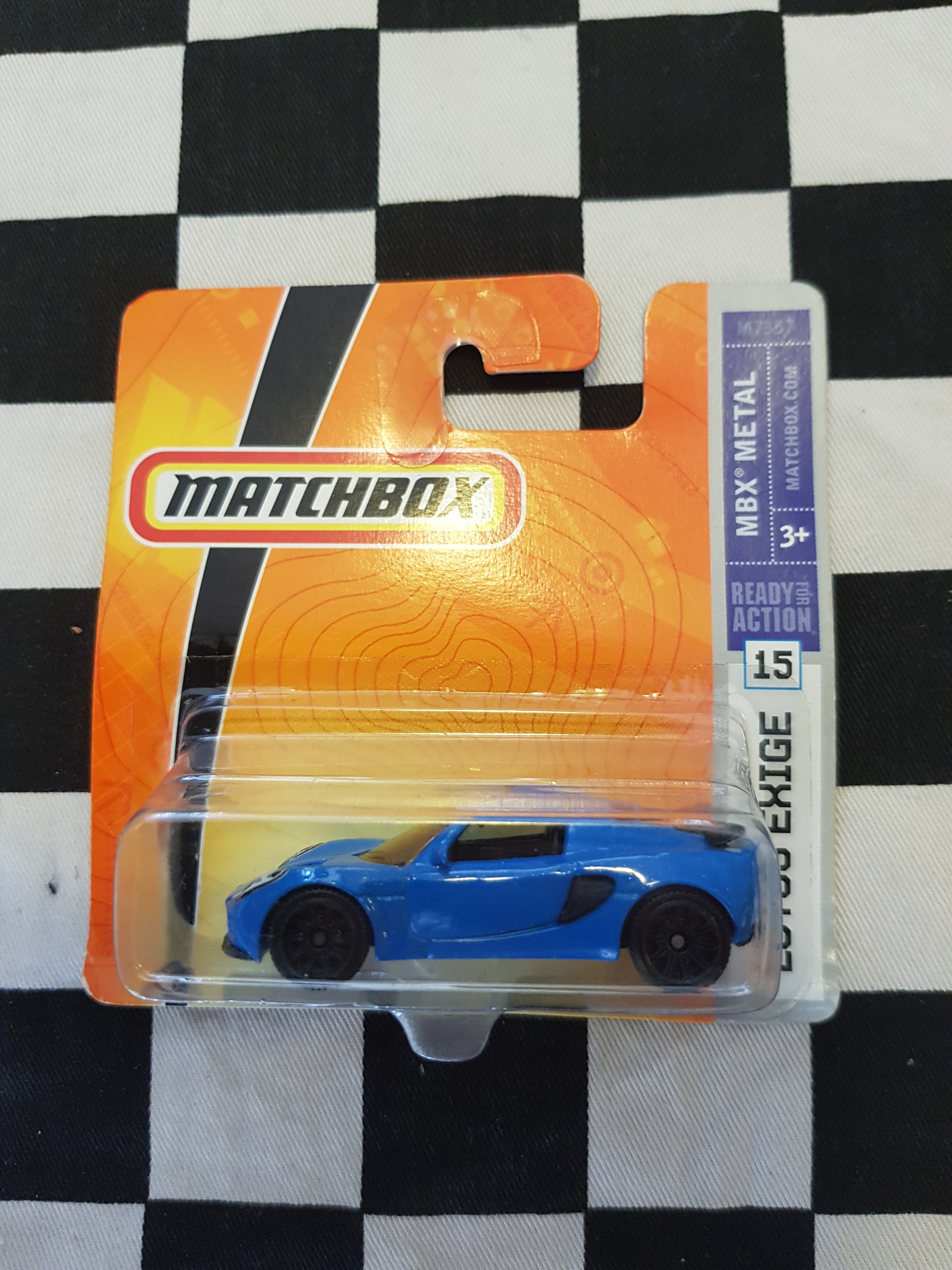 Matchbox 2007 Lotus Exige Blue Short Card