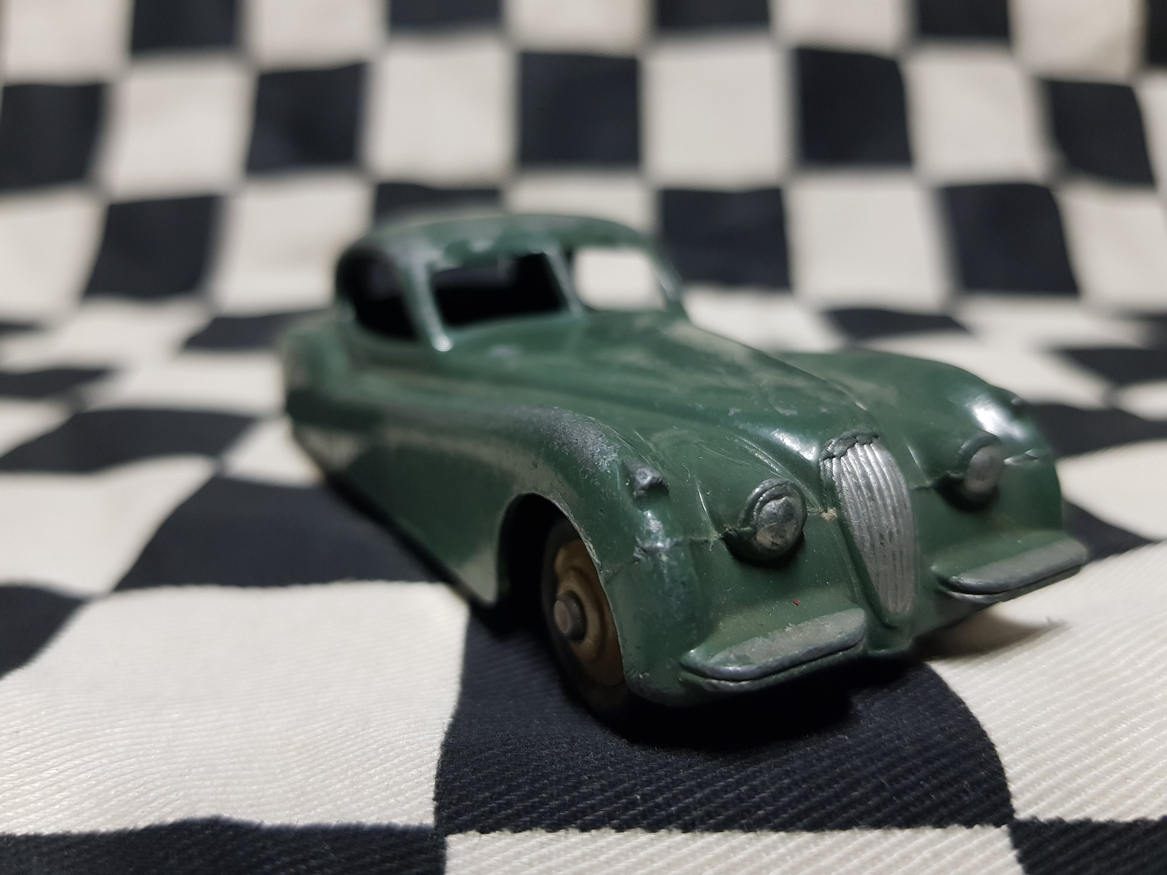 Vintage Loose Dinky Jaguar XK120 Rare Colour Dark Sage Green