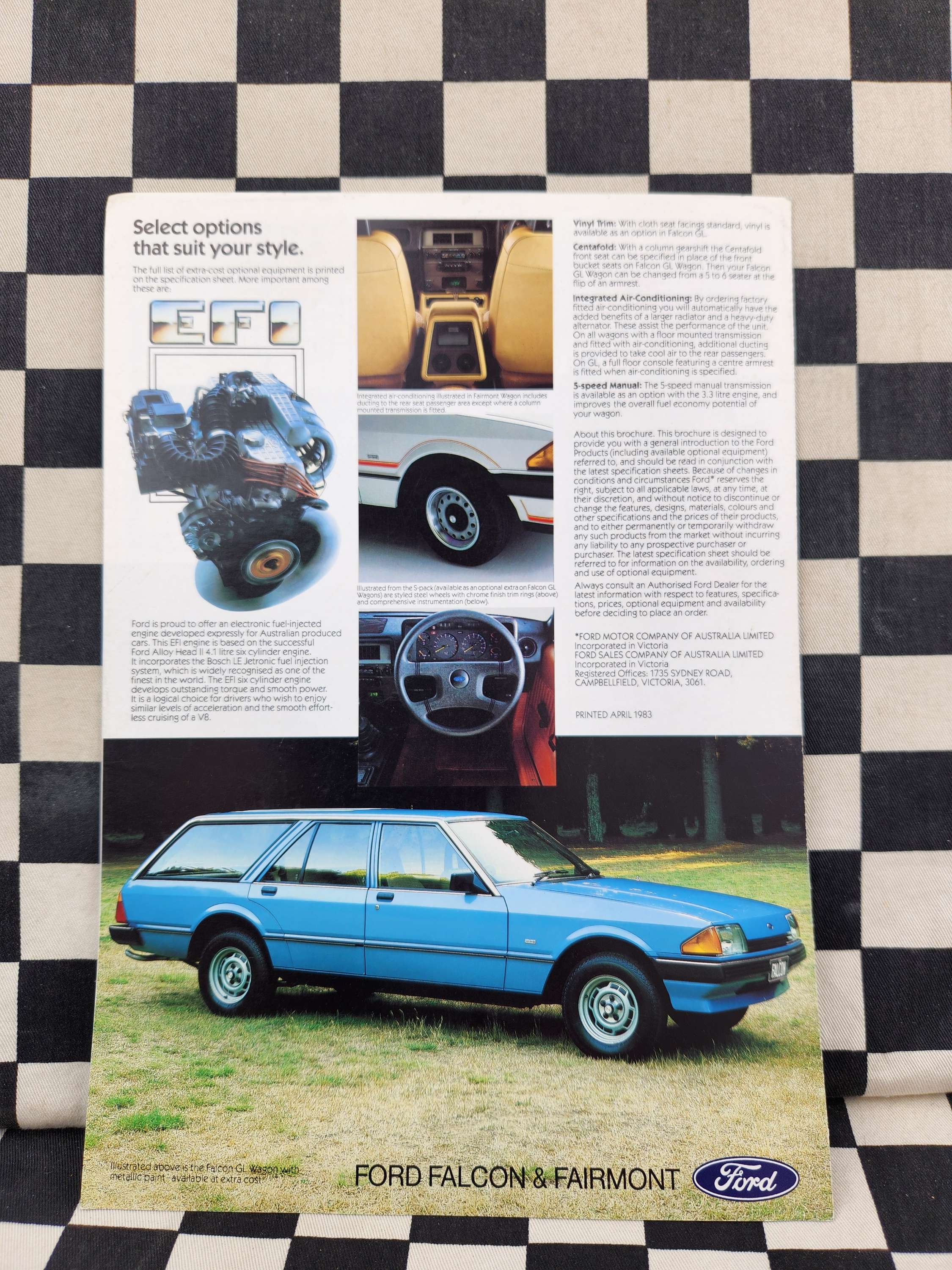 Ford XE Falcon Fairmont Ghia Wagon Fold Out Sales Brochure