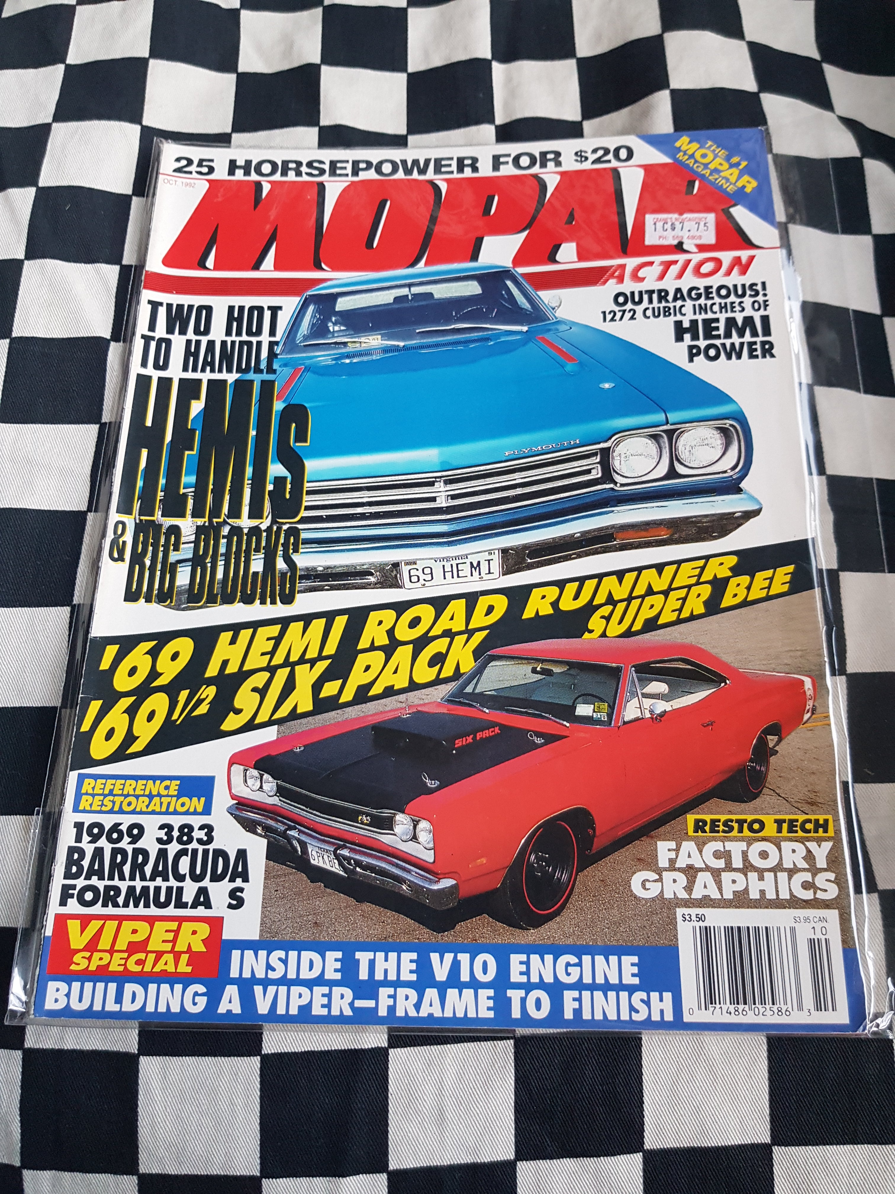 Mopar Action Magazine 10/92 Dodge Hemi Plymouth Gtx Valiant Cuda Charger