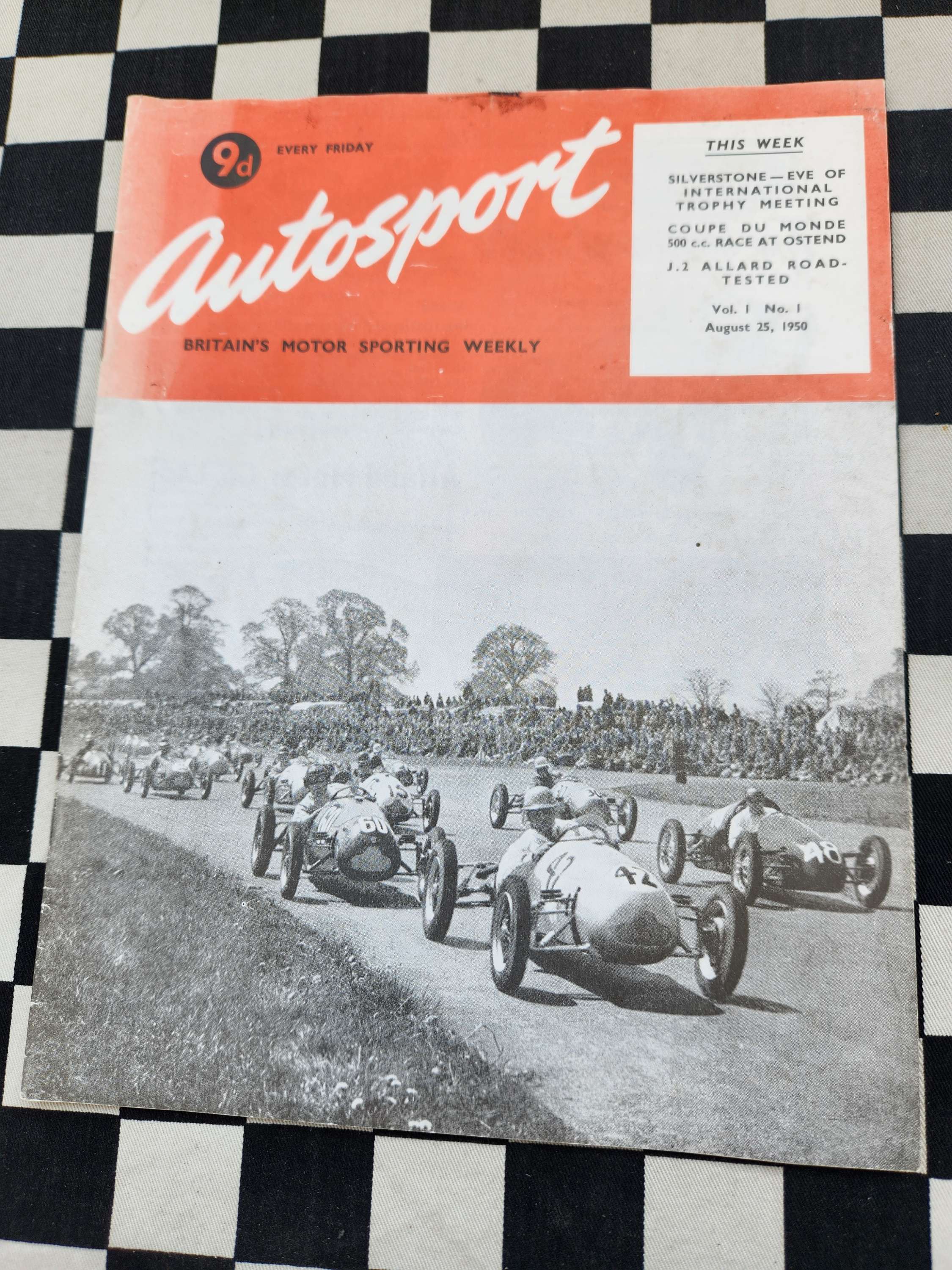 Autosport Vol 1 No 1 First Issue Britian's Motor Sporting Weekly Aug 25 1950