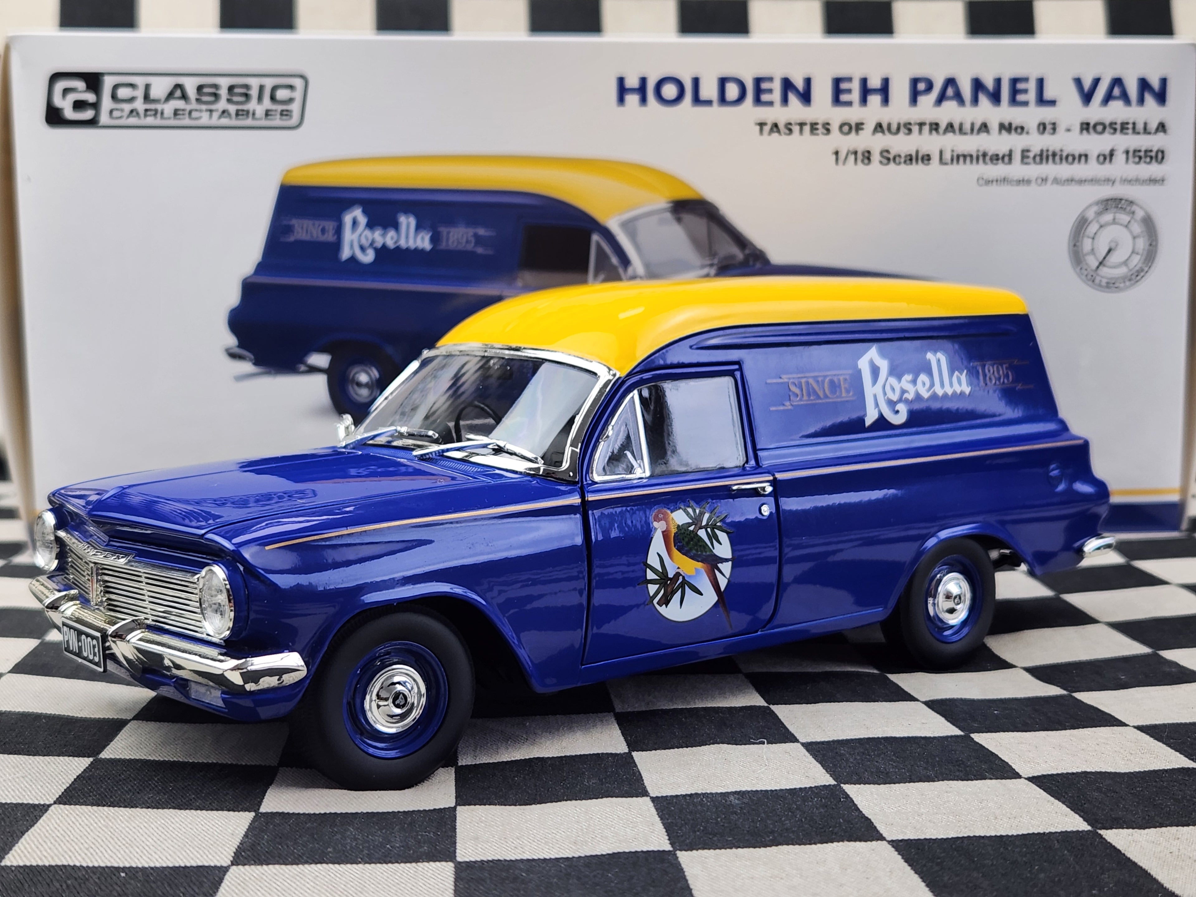 Classic Carlectables 1:18 Holden EH Panel Van Rosella