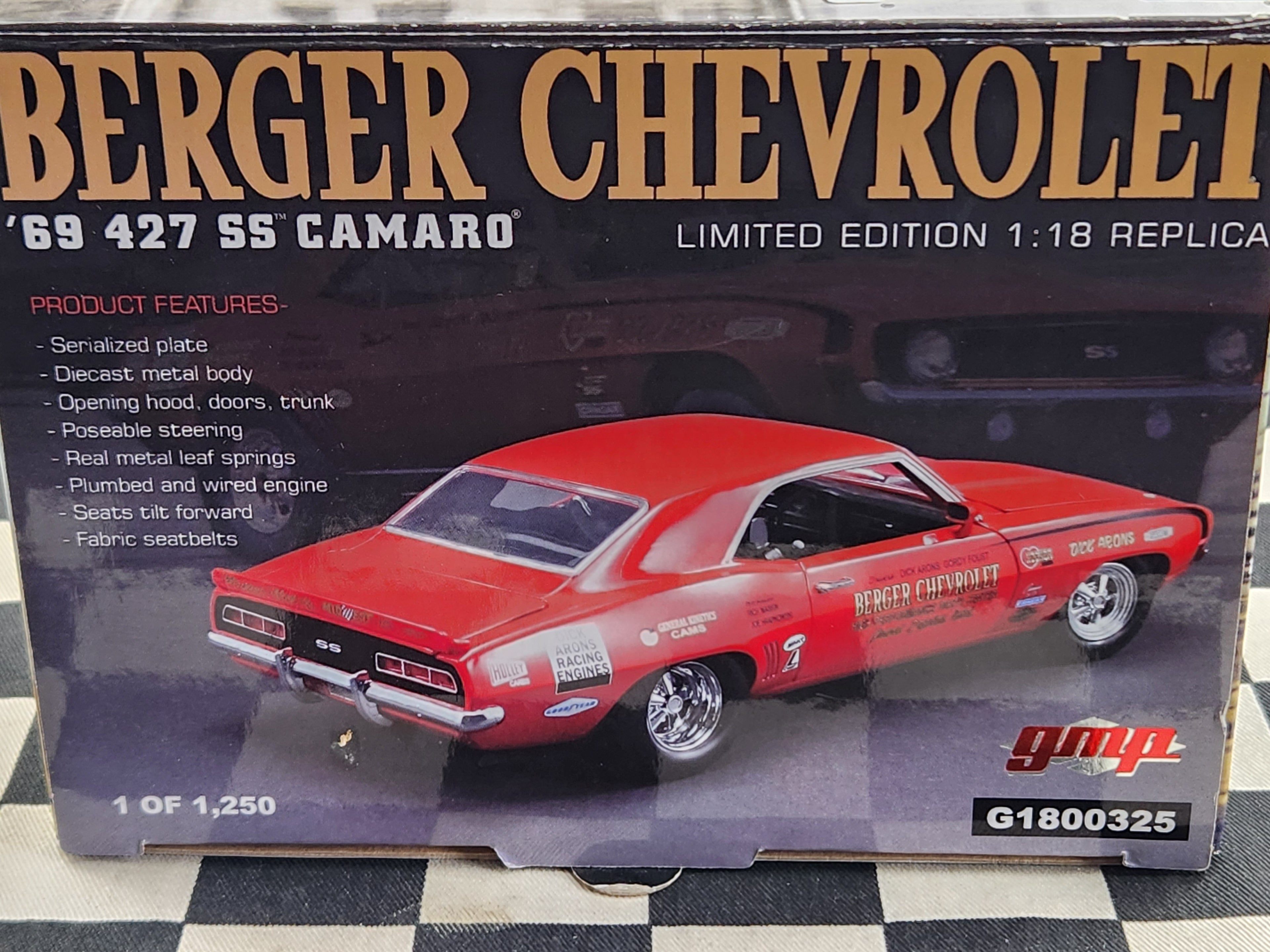Rare 1/18 GMP Berger Chevrolet 1969 427 SS Camaro