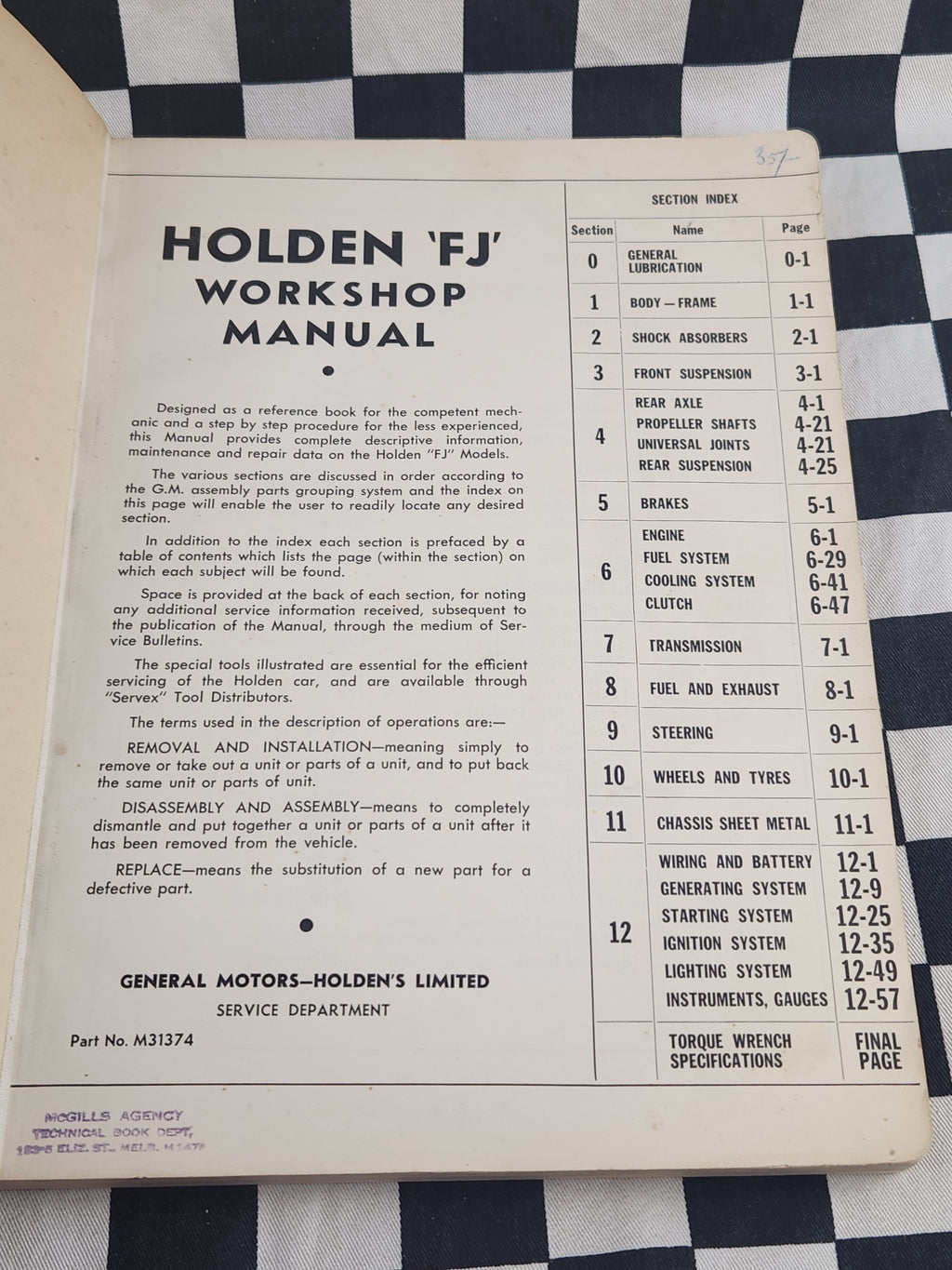 Original FJ Holden Workshop Manual