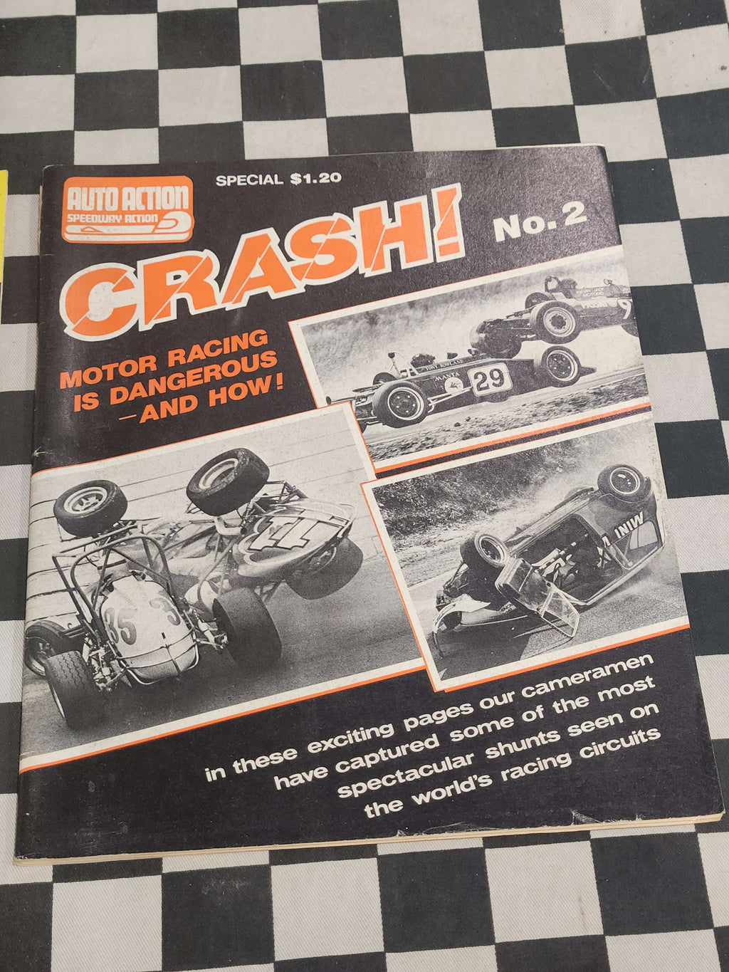 Crash Magazine issue 1 & 2 Motor Racing Crashes Caught on Film by Auto Action