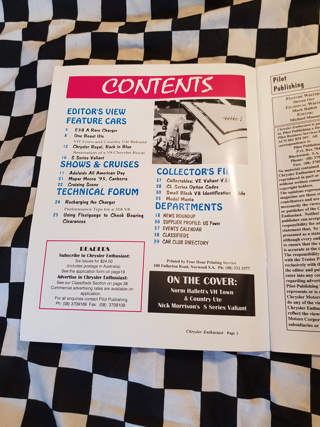 Chrysler Enthusiast Magazine #1 First Issue RARE!