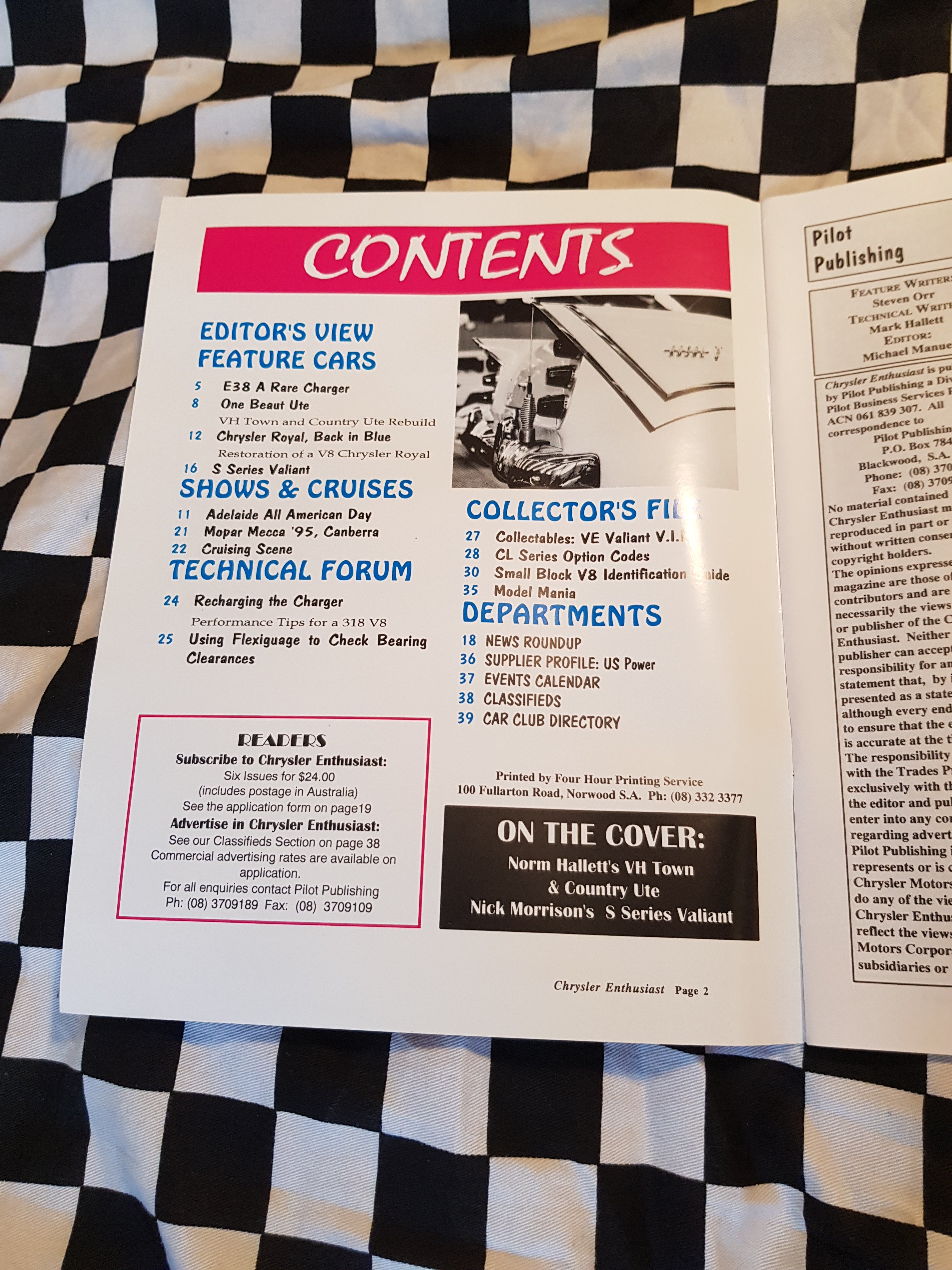 Chrysler Enthusiast Magazine #1 First Issue RARE!