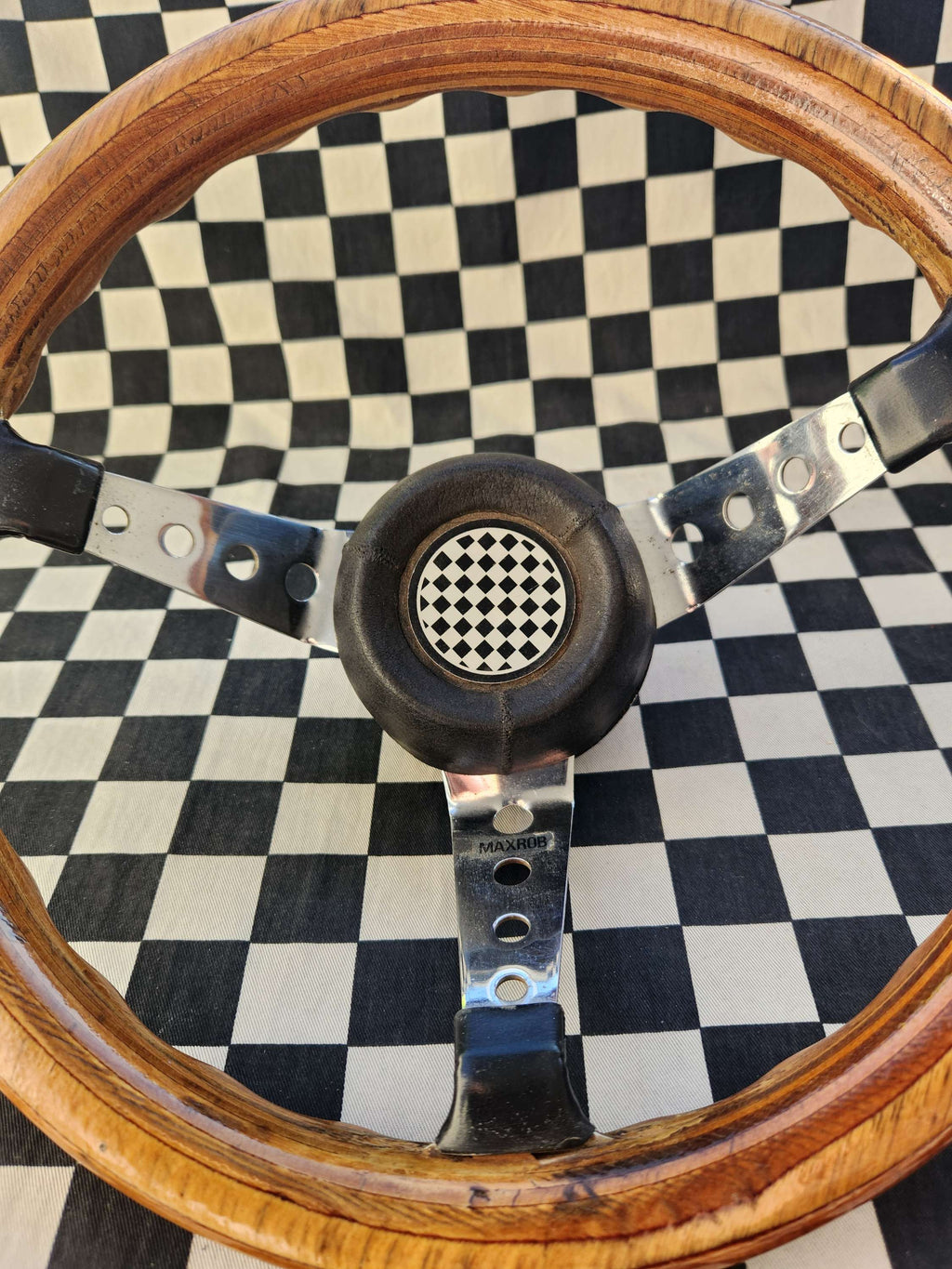 Original Vintage Max Rob Woodrim Sports Steering Wheel VGC