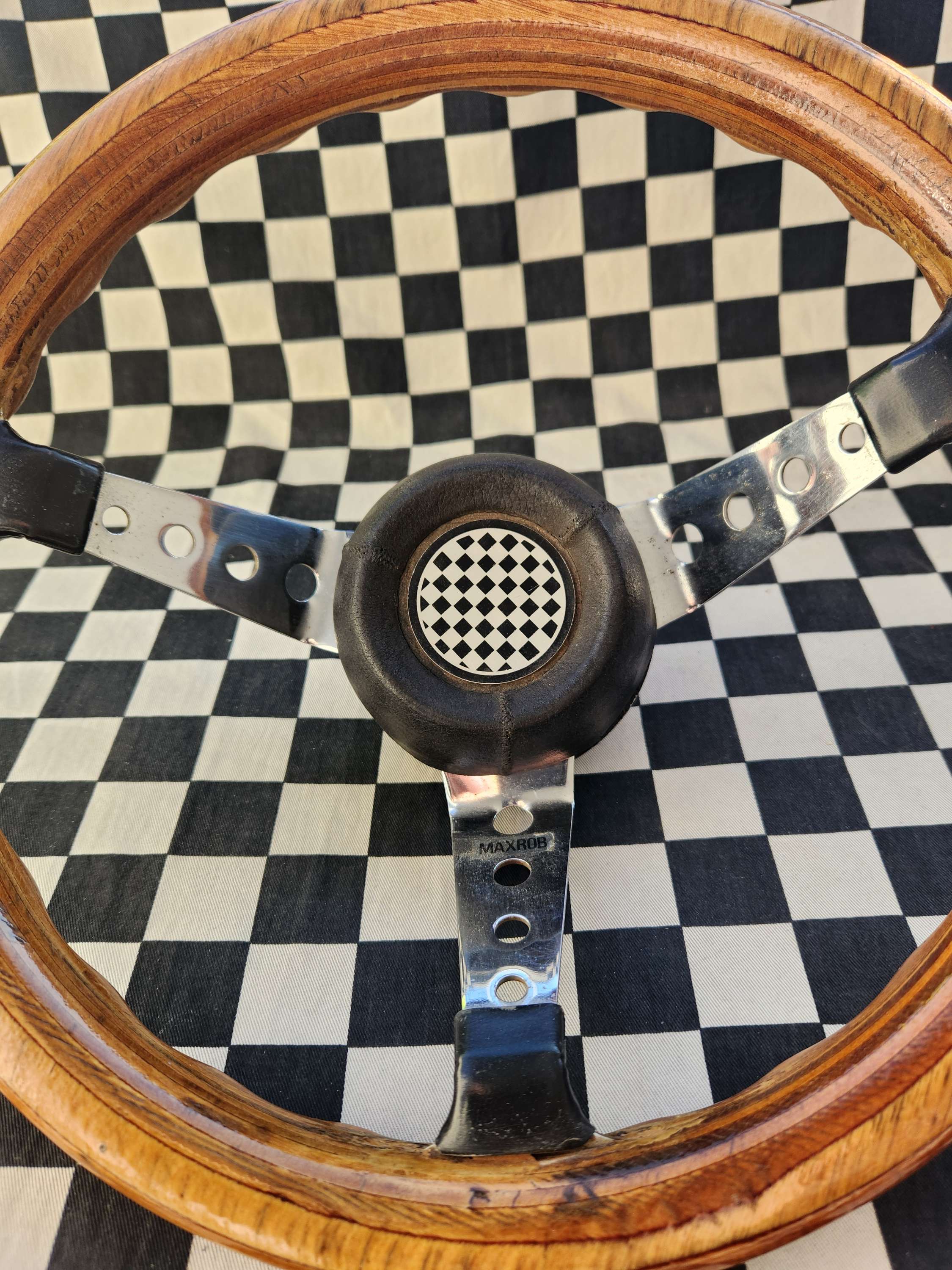 Original Vintage Max Rob Woodrim Sports Steering Wheel VGC