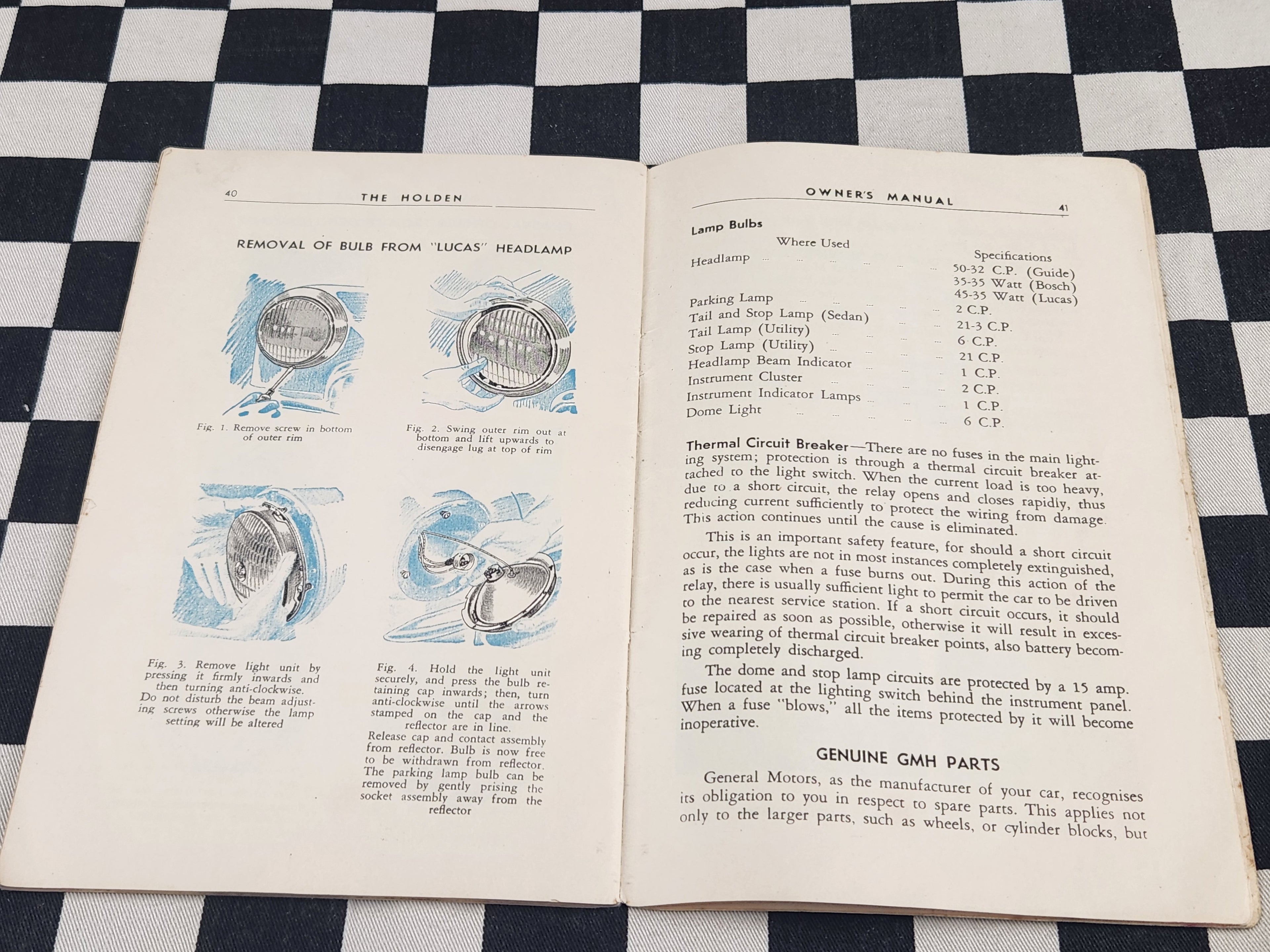 Original FJ Holden Owners Manual