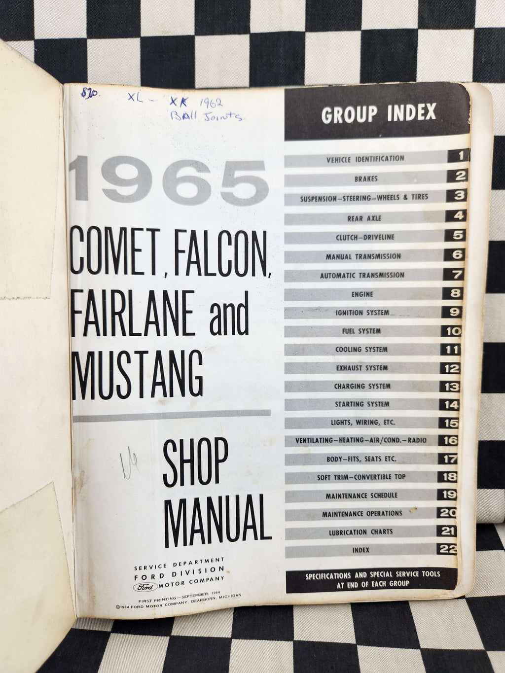 Genuine 1965 Ford Mustang Fairlane Falcon Mercury Comet Workshop Manual