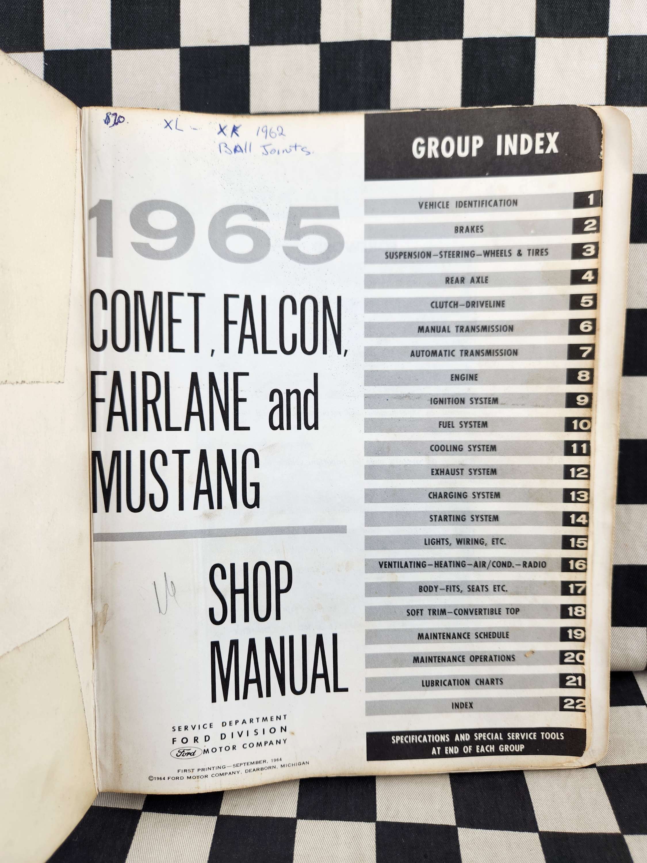 Genuine 1965 Ford Mustang Fairlane Falcon Mercury Comet Workshop Manual