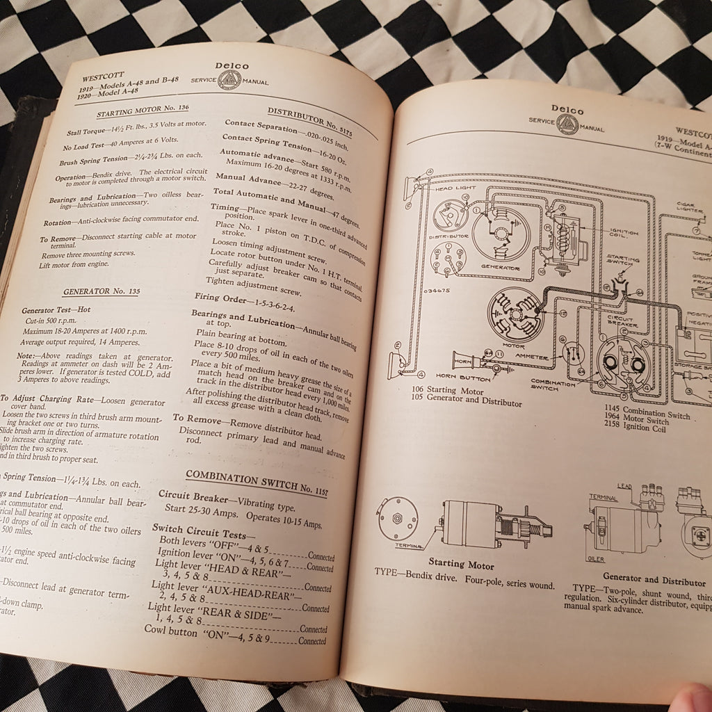 Rare! 1924 Delco Service Manual Vintage Veteran Cars
