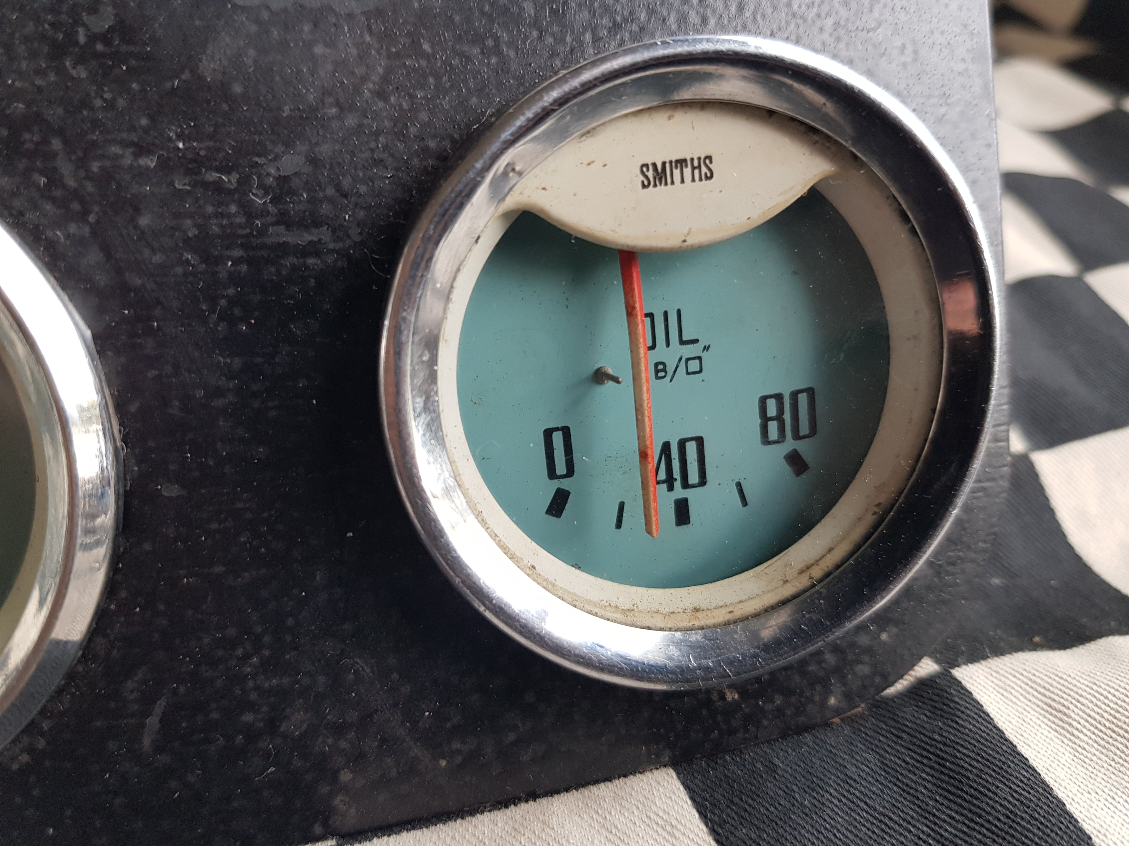 Vintage Smiths Blue Face Oil  & Amps Guages Set