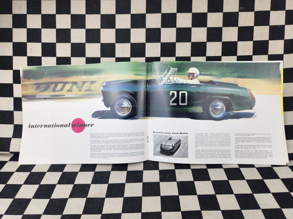 Austin Healey Sprite Mk3 Full Sales Brochure + Wire Wheels Option Brochure