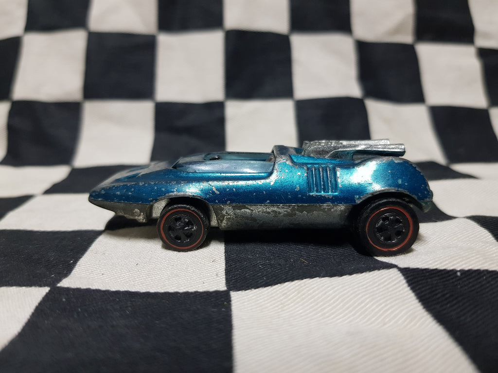 Vintage Loose Hot Wheels Redline 1969 Peeping Bomb Blue Spectraflame HK