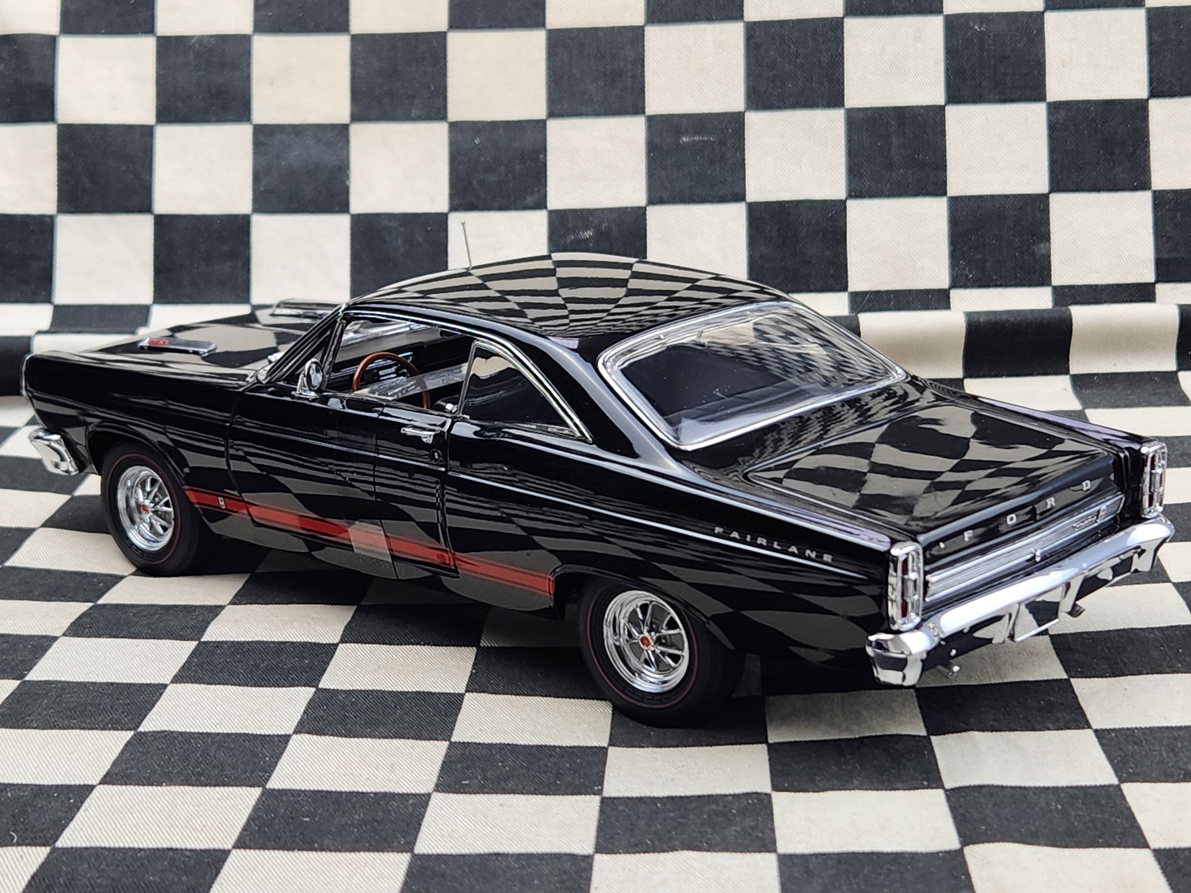 1/18 GMP 1966 Ford Fairlane GTA Black – Kustom Kollector