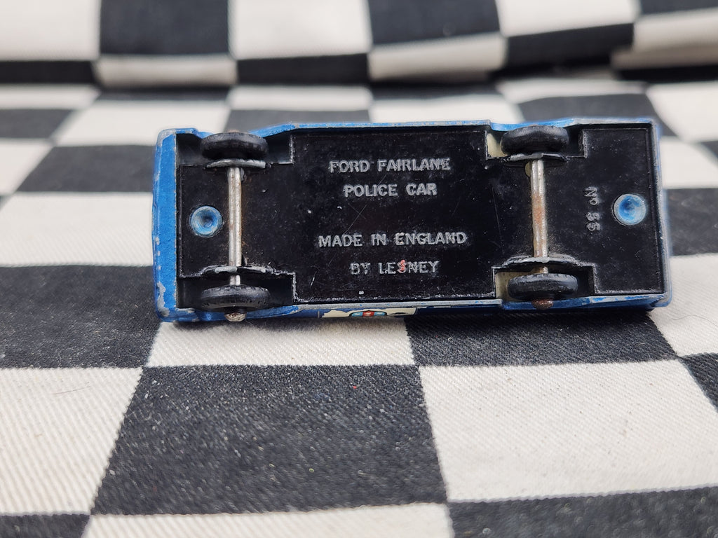 Vintage Loose Matchbox Lesney Ford Fairlane Police Car Blue