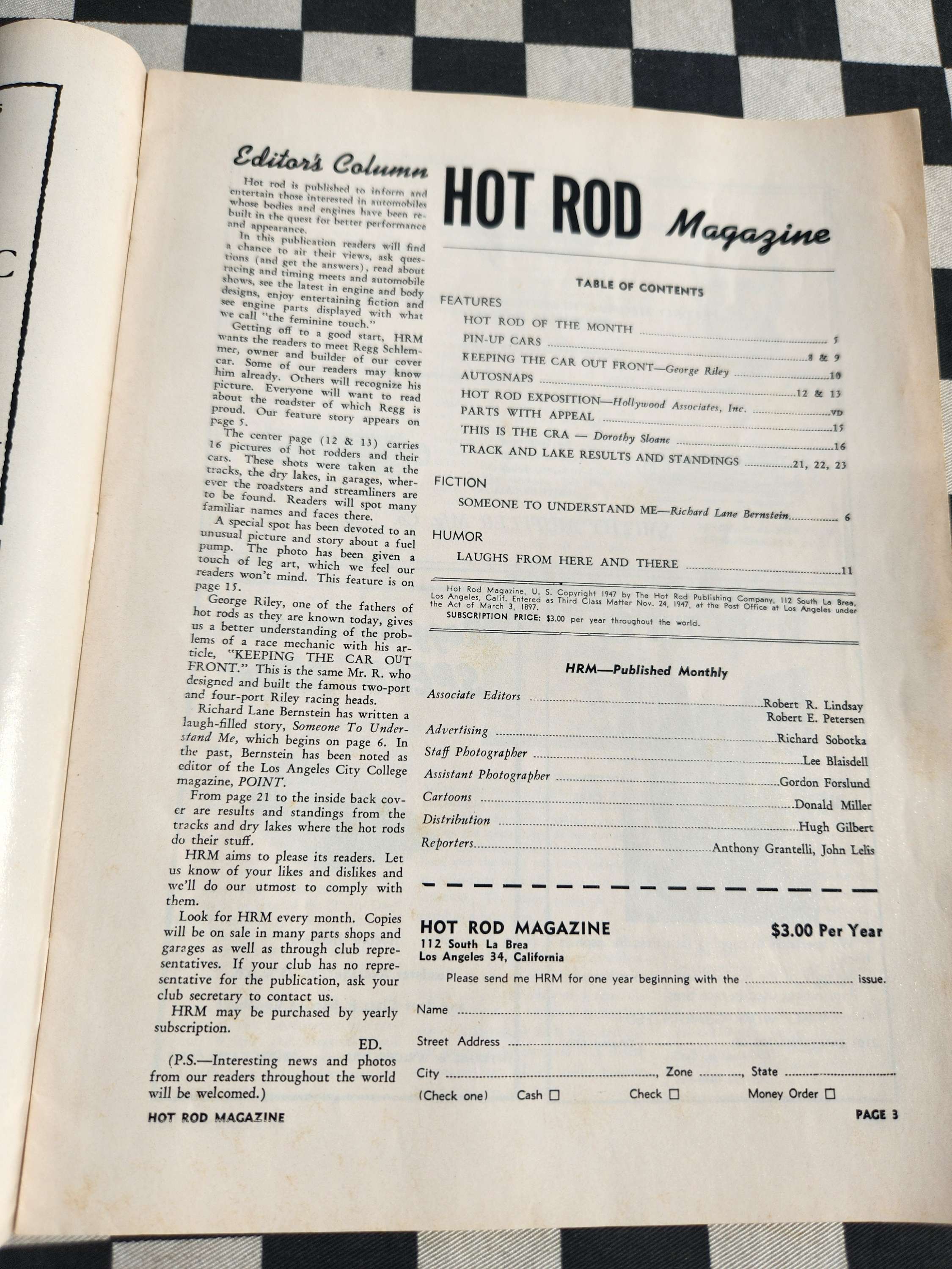 American Hot Rod Magazine Number 1  Jan 1948 Original early 80s Reprint