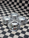 Chrome Metal Early Ford Push in Wheel Centre Caps Set of 4
