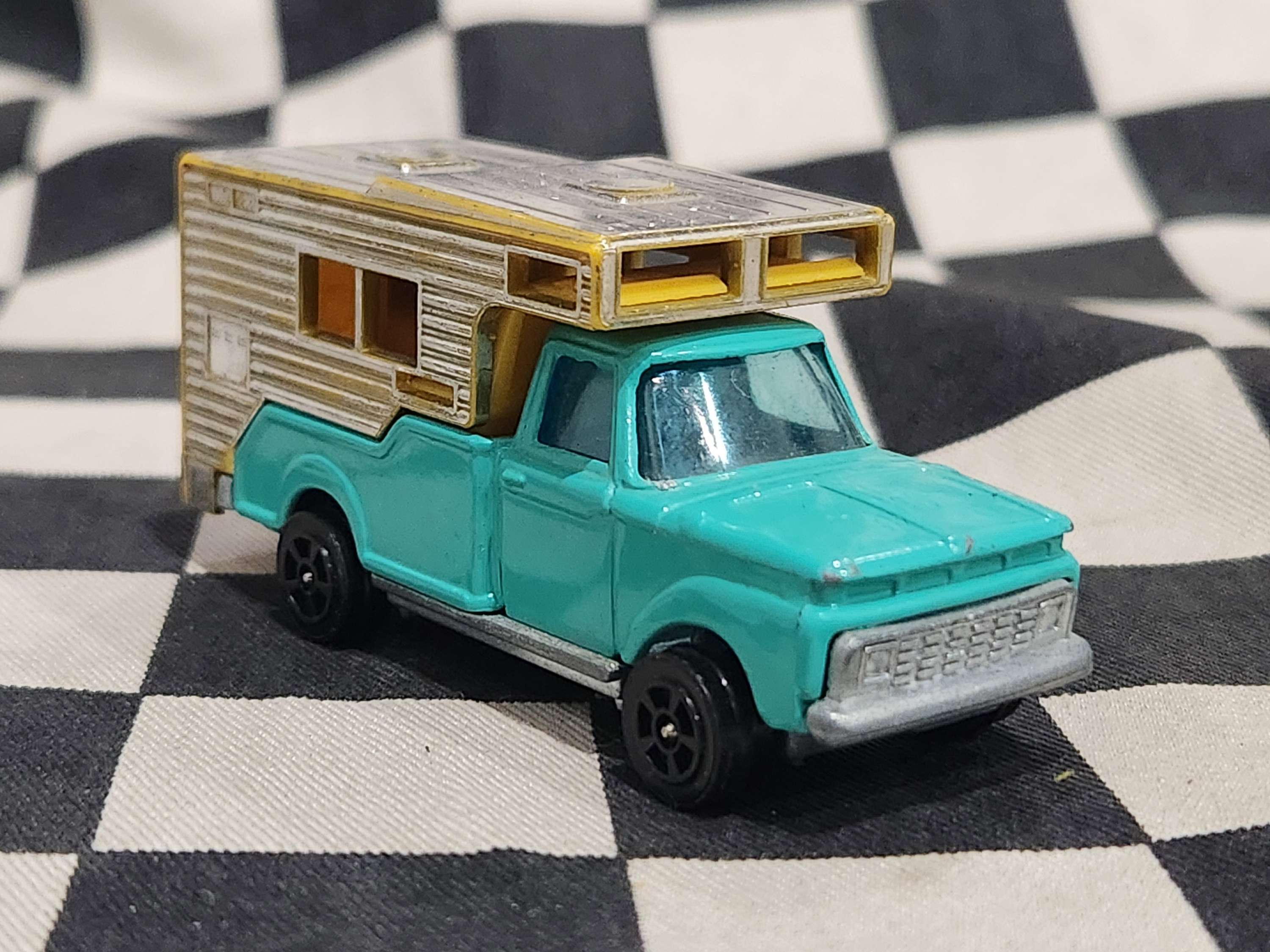 Vintage Loose Corgi Ford F100 Camper Aqua