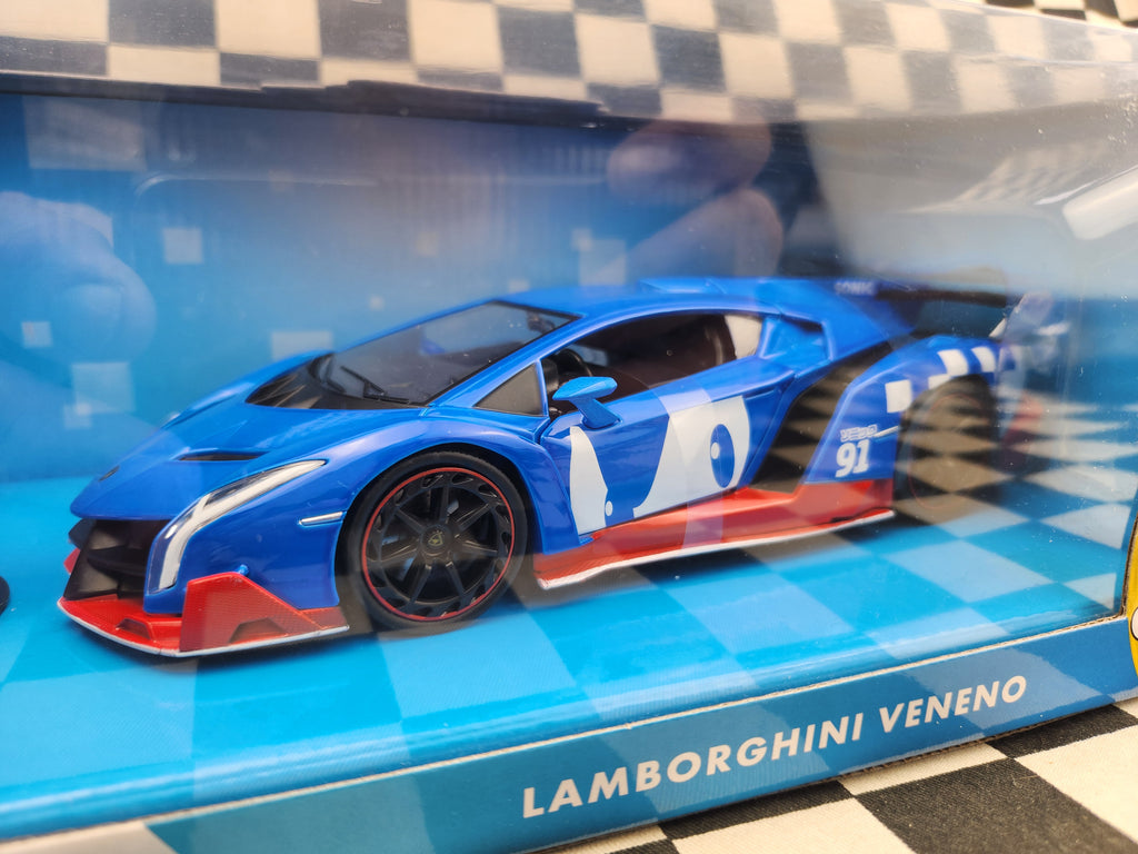 Jada 1/24 Sonic the Hedgehog Lamborghini Veneno Diecast Model Car