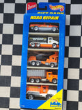 Hot Wheels 1996 5 pack Exclusive Road Repair Peterbilt Dump Water Cement Truck