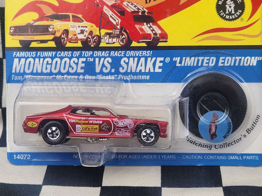 Hot Wheels 1995 Vintage Racing Limited Edition REDLINE Snake & Mongoose Set of 2