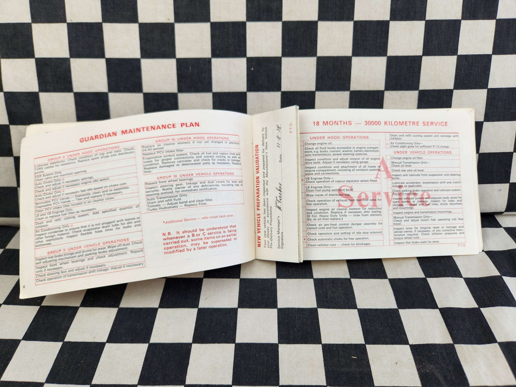 Genuine HZ HOLDEN Owner's Manual/ Maintenance Owners Guide Set