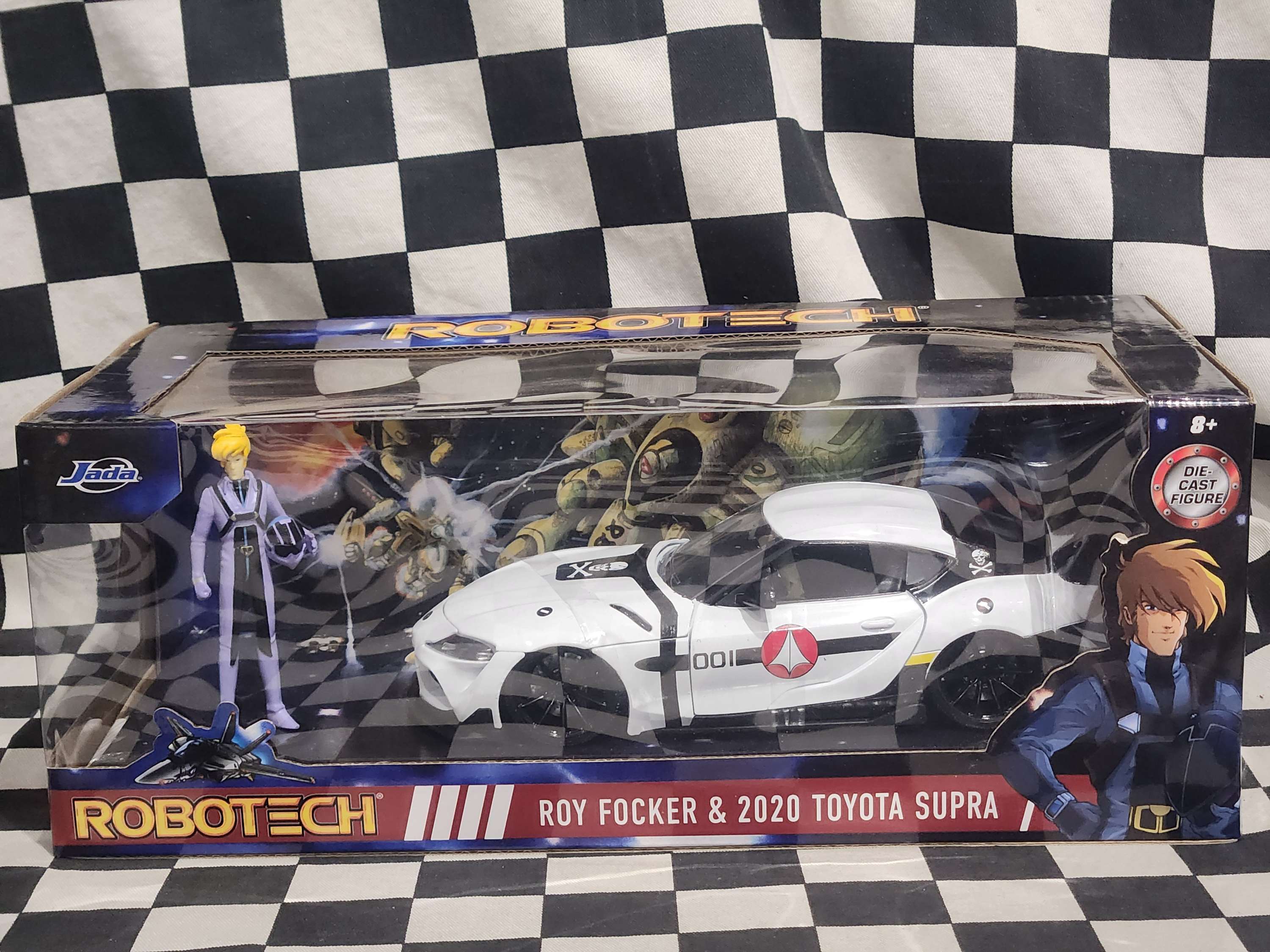 Jada 1/24 Robotech 2020 Toyota Supra & Roy Focker White