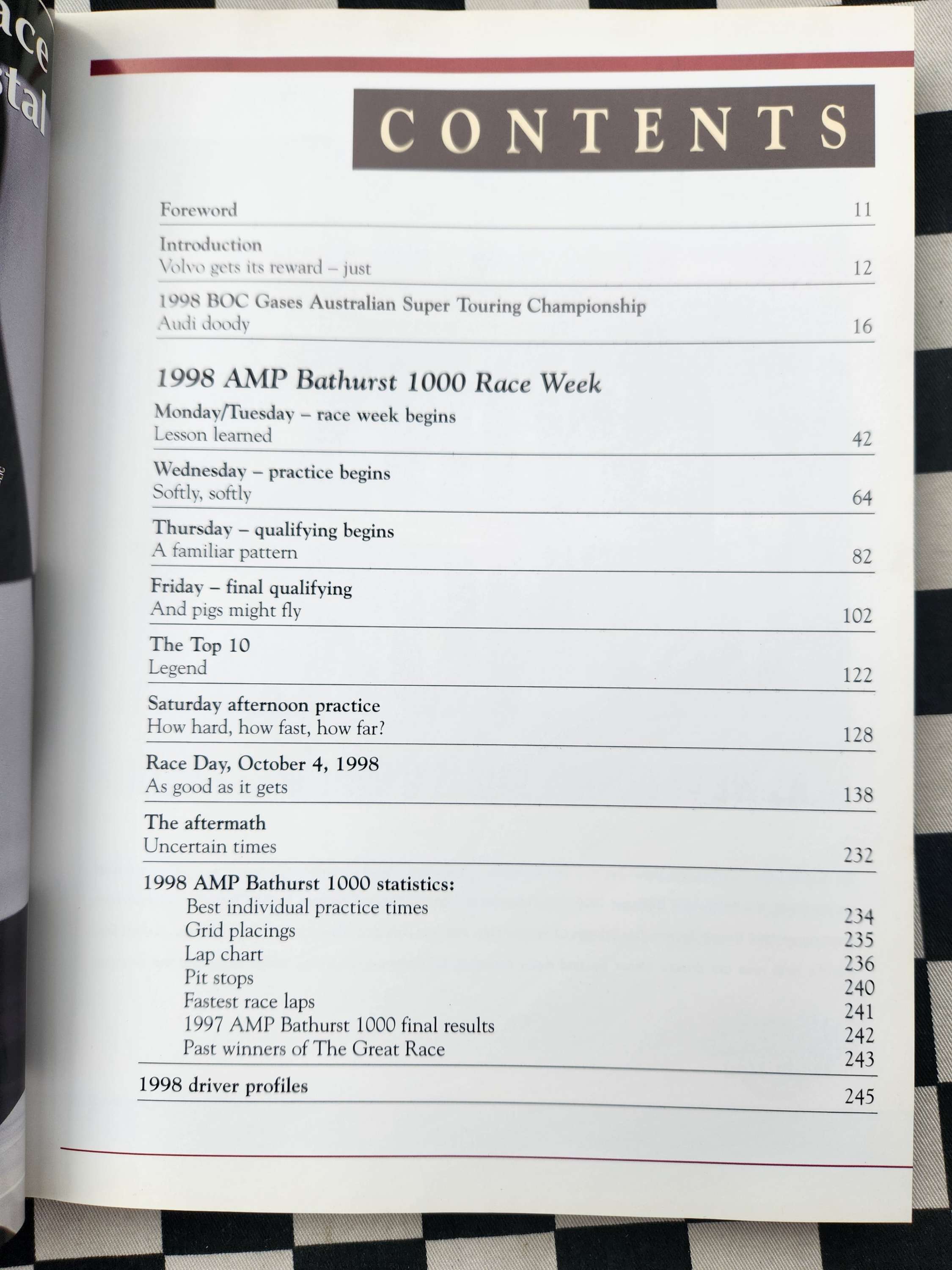 The Great Race #18 1998 Bathurst 1000 Book VHTF Year