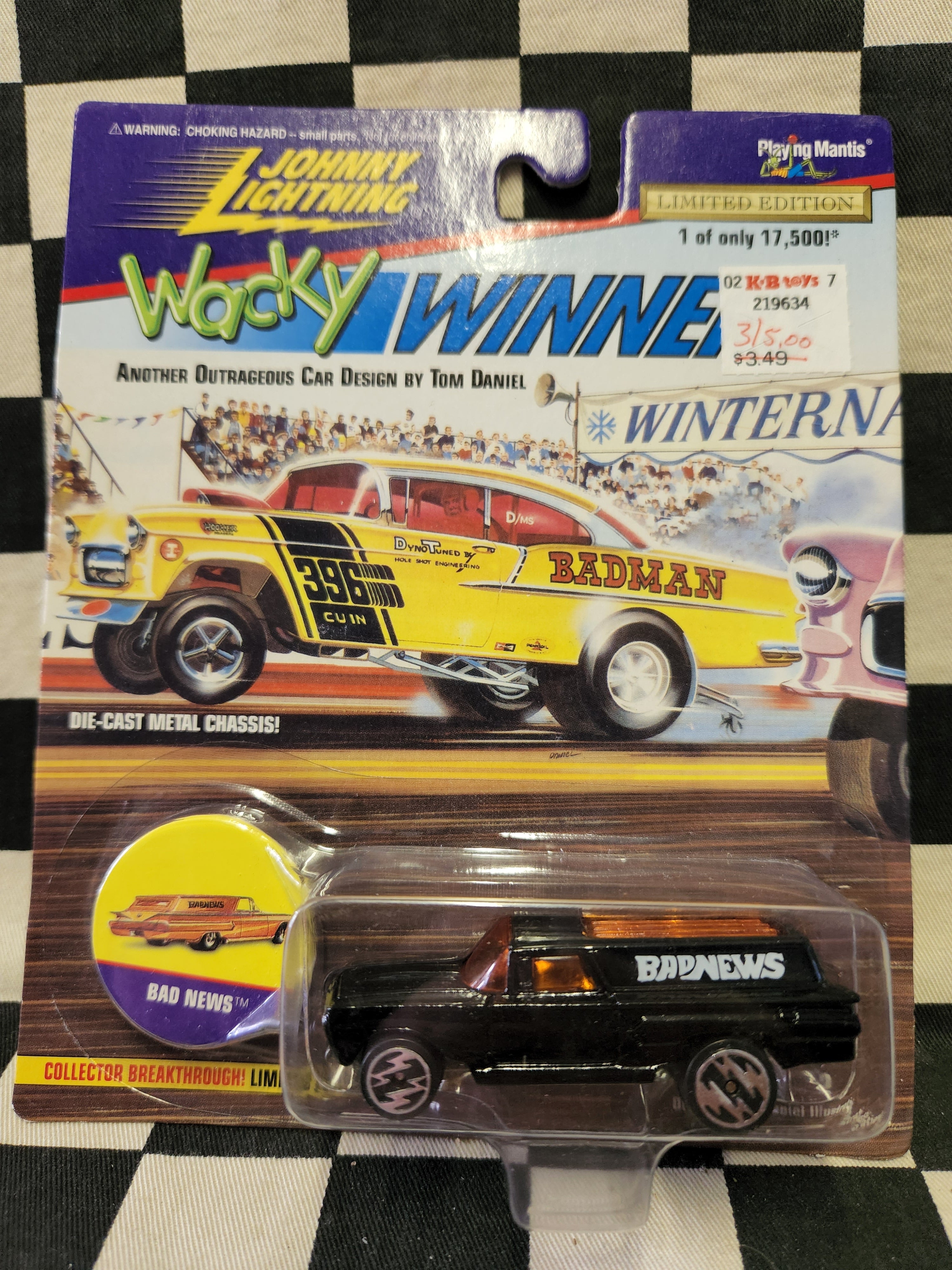 Johnny Lightning Wacky Winners Tom Daniel Bad News 59 60 Chevy Delivery Black