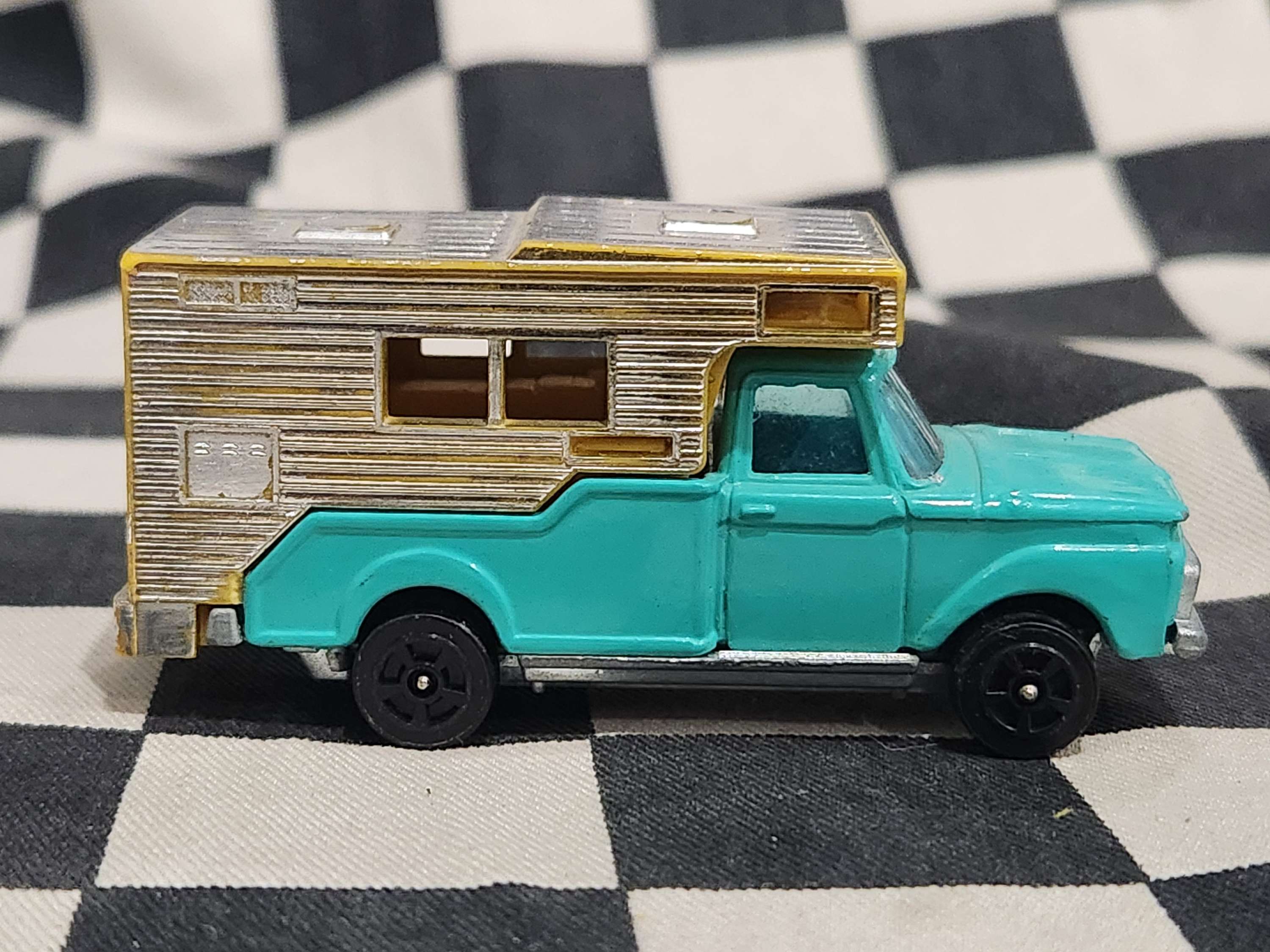 Vintage Loose Corgi Ford F100 Camper Aqua