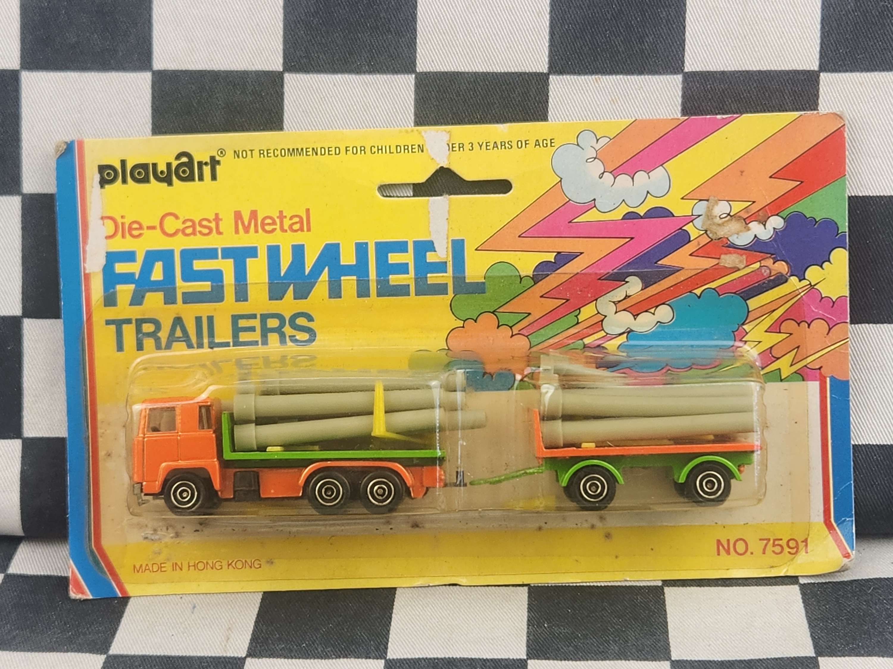 Vintage PlayArt Fast Wheel Trailers Pipe Truck Hong Kong