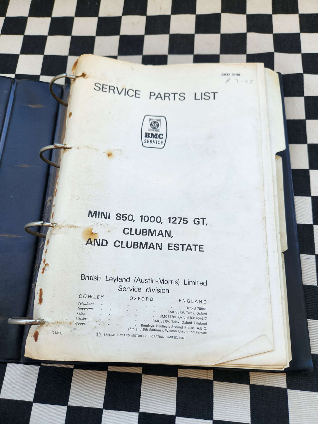 Genuine Leyland Mini 850 1000 1275GT Clubman Parts Catalogue