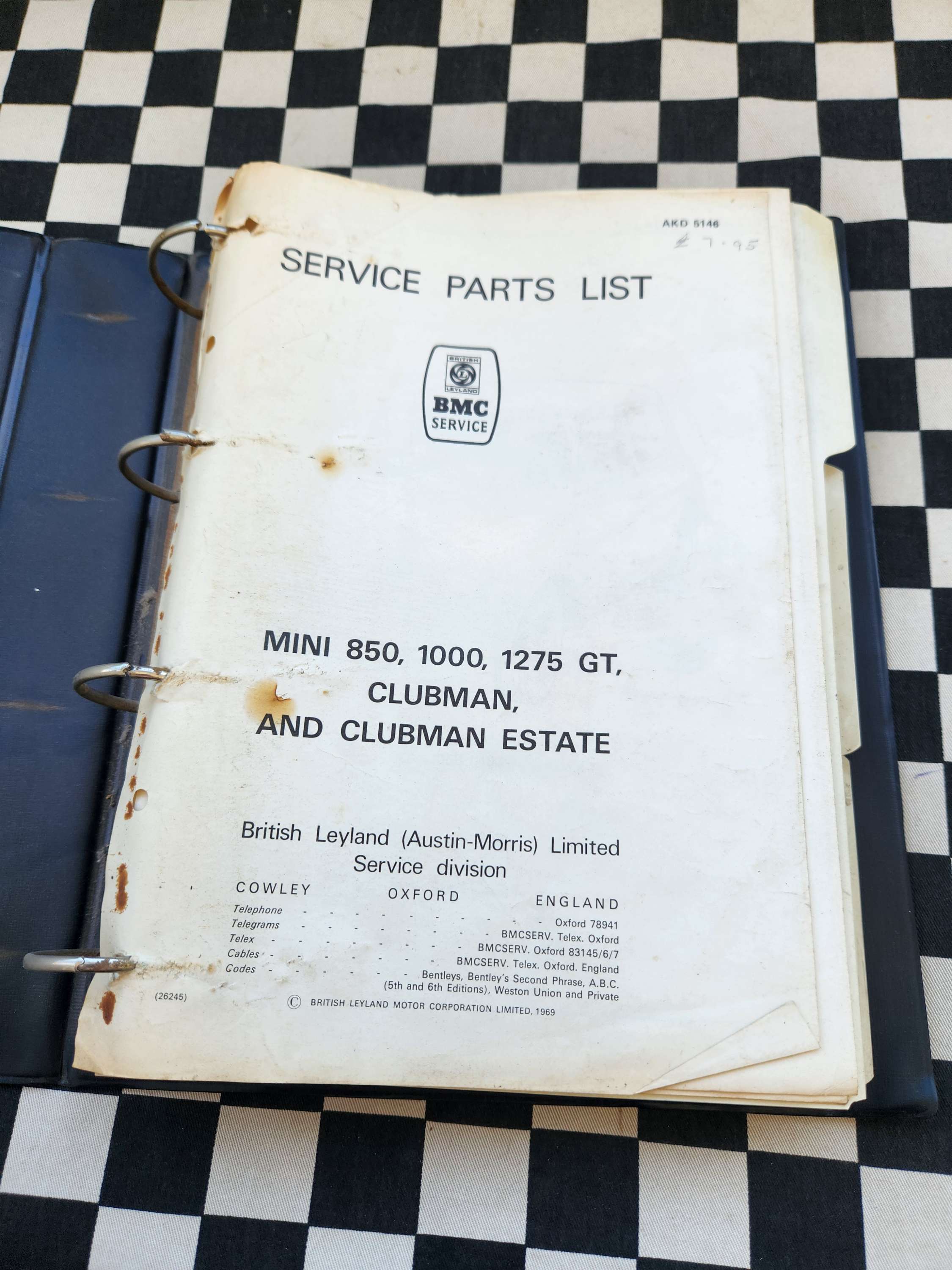 Genuine Leyland Mini 850 1000 1275GT Clubman Parts Catalogue