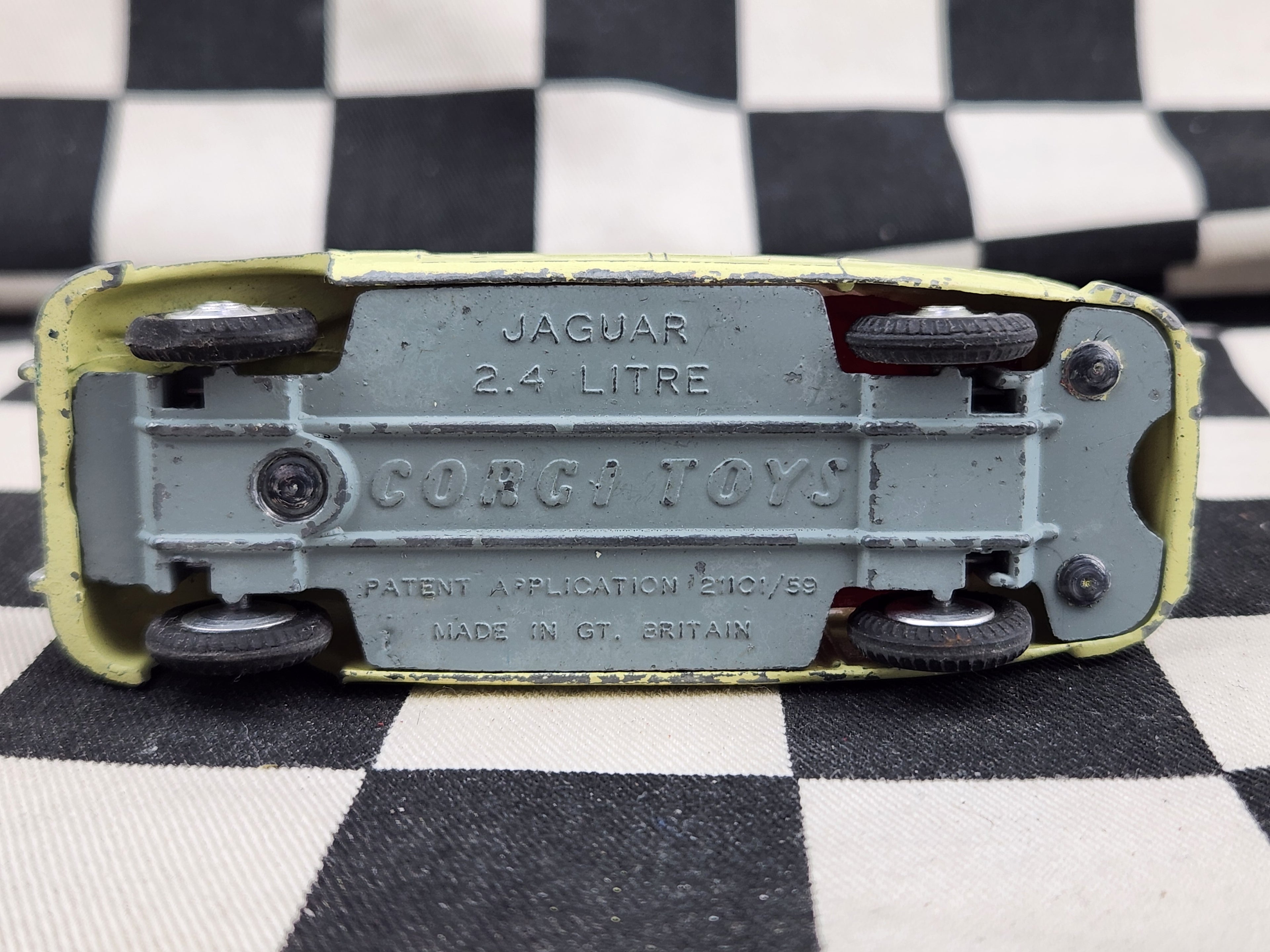 Vintage Loose Corgi Jaguar 2.4 litre Lemon Yellow