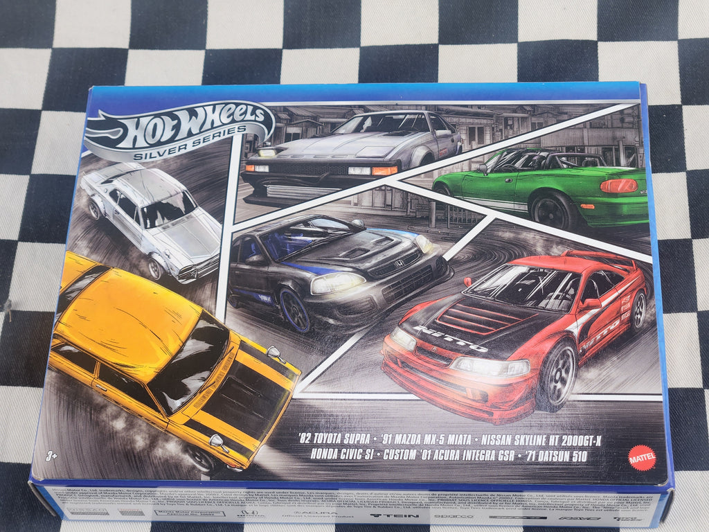 Hot Wheels JDM 6 Pack Skyline 2000GT-X Civic Datsun 510 Integra GSR MX5 Supra