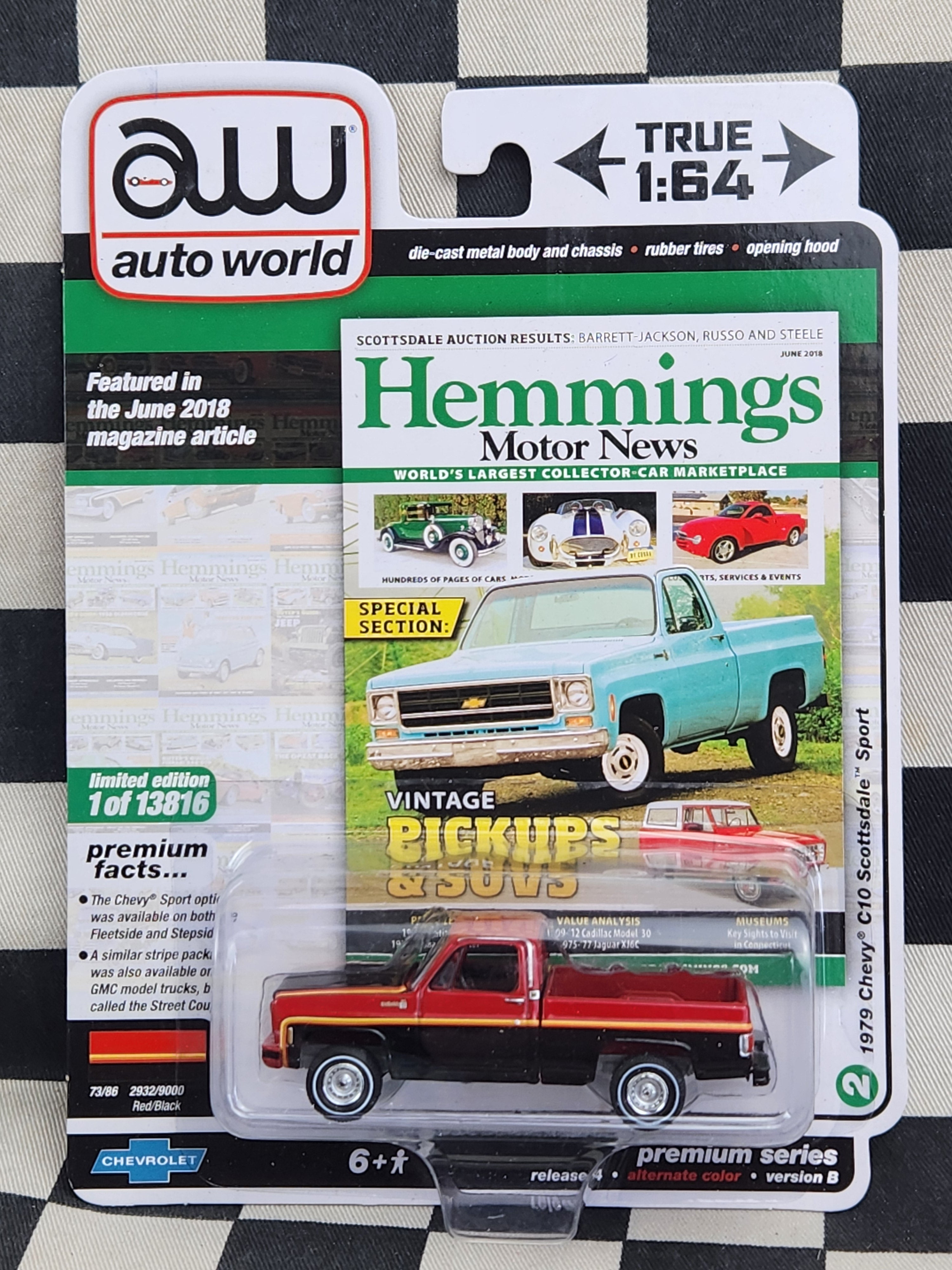 Auto World 1979 Chevy C10 Scottsdale Sport Red/Black
