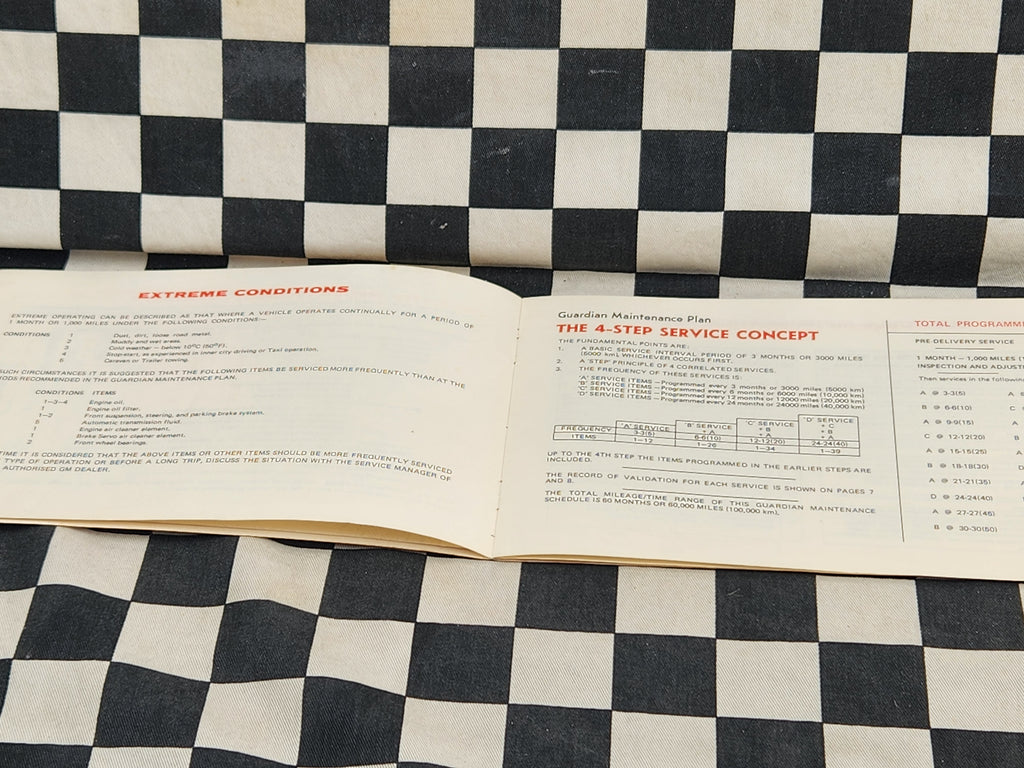 Original Holden HQ Series Maintenance Owner Guide