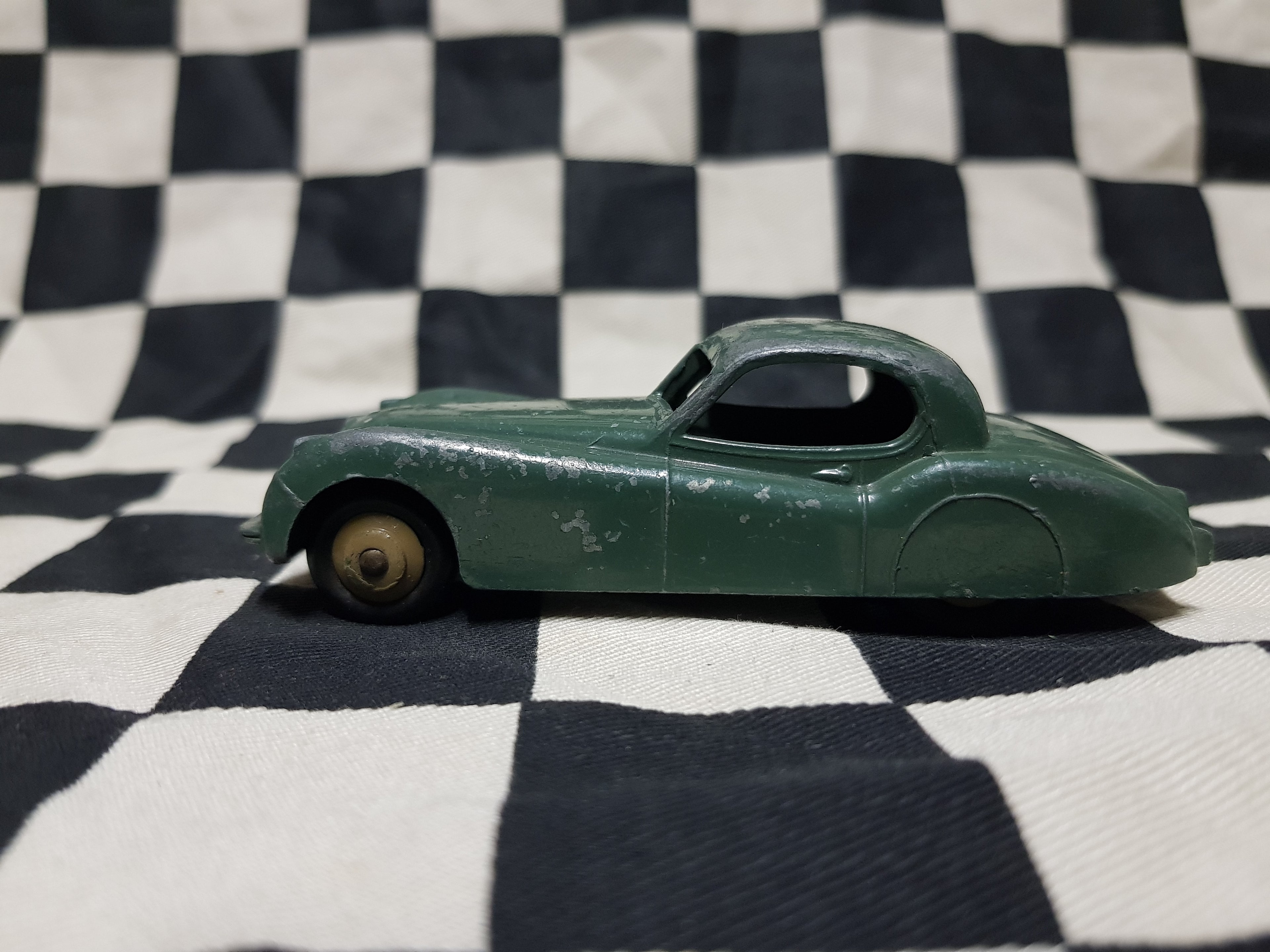 Vintage Loose Dinky Jaguar XK120 Rare Colour Dark Sage Green