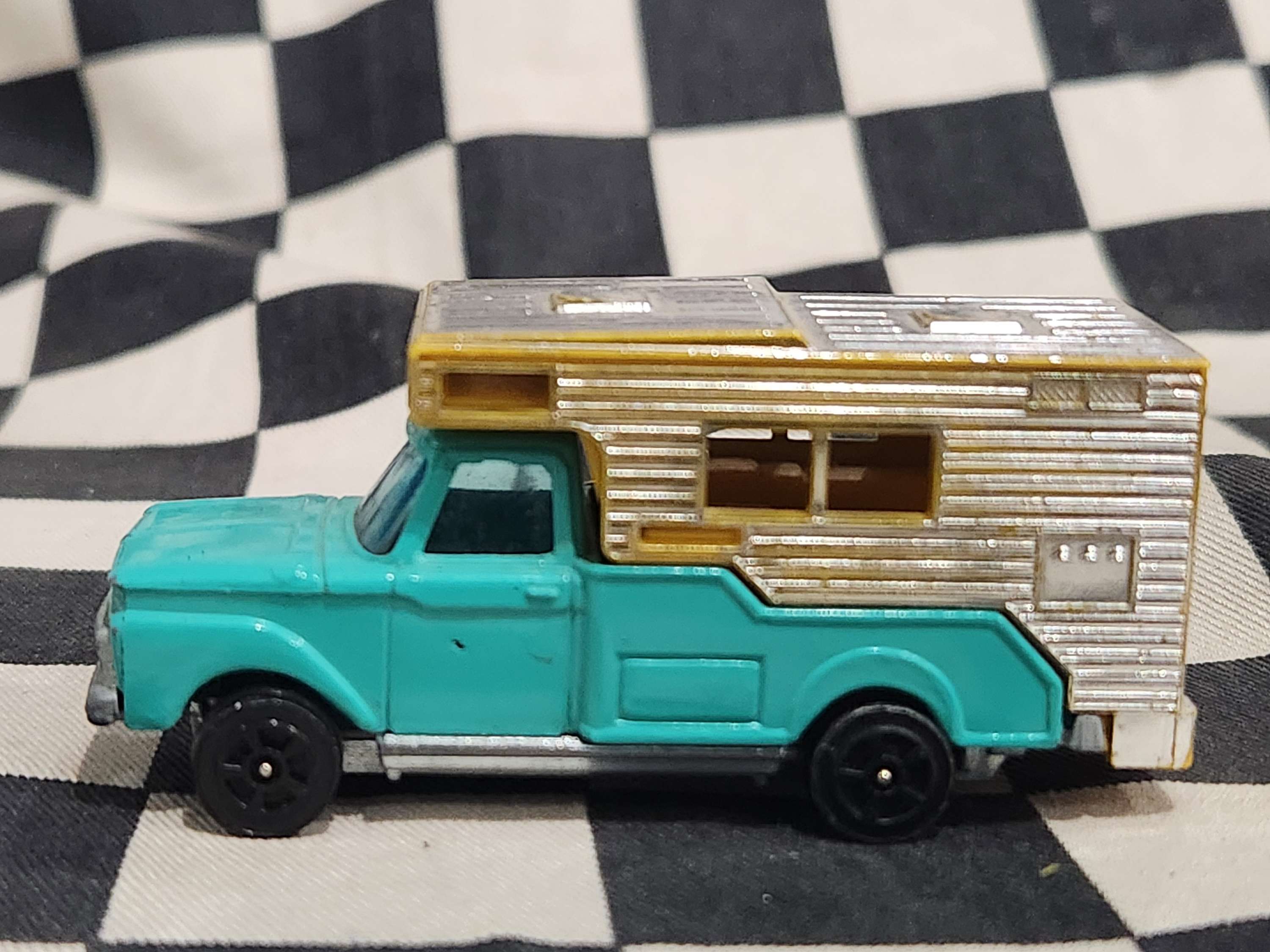 Vintage Loose Corgi Ford F100 Camper Aqua