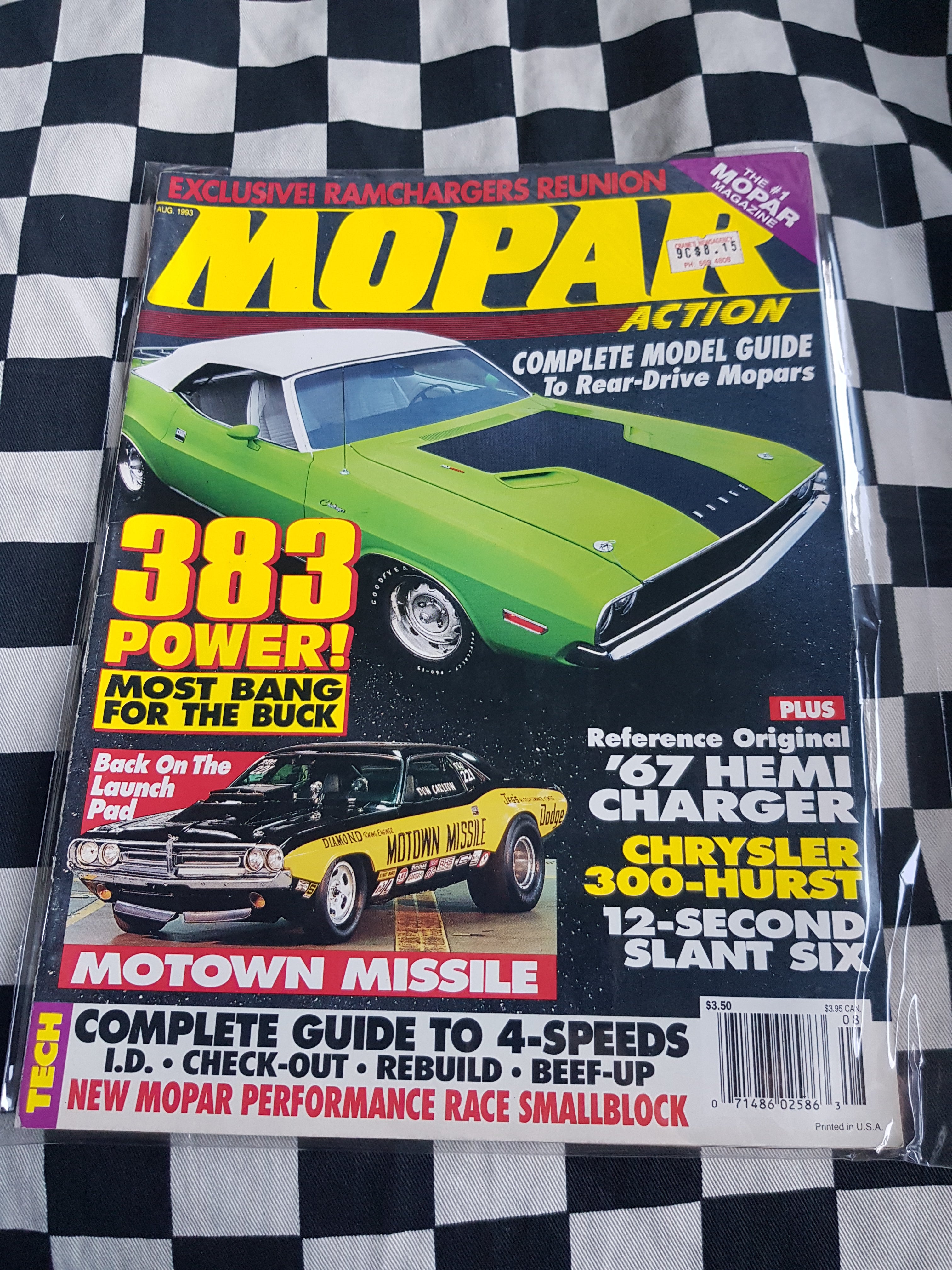 Mopar Action Magazine 8/93 Dodge Hemi Plymouth Gtx Valiant Cuda Charger