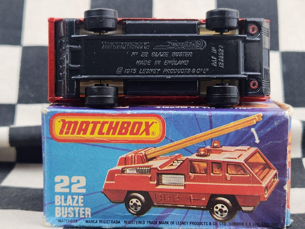 Vintage 1976 Matchbox Blaze Buster Fire Engine Truck in Original Box